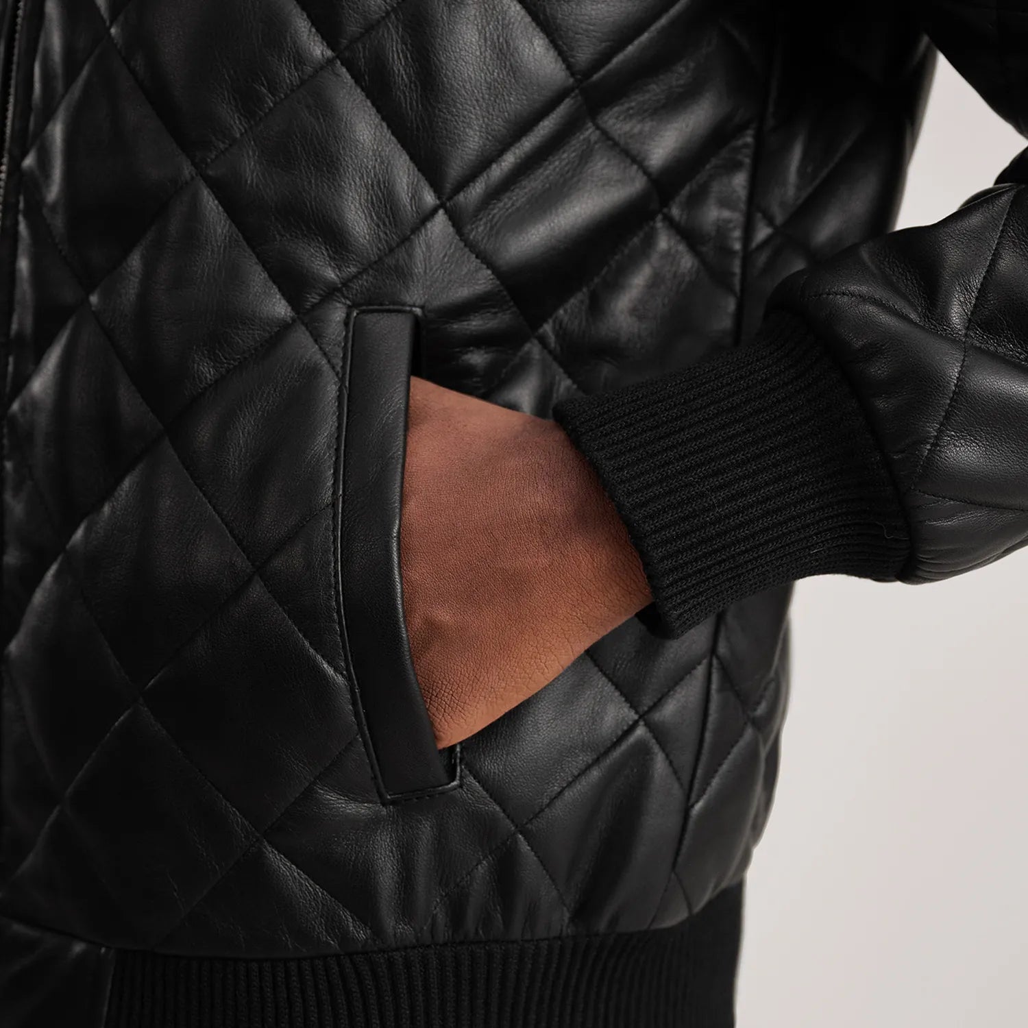 Norman Hooded Bomber Leather Puffer Jacket