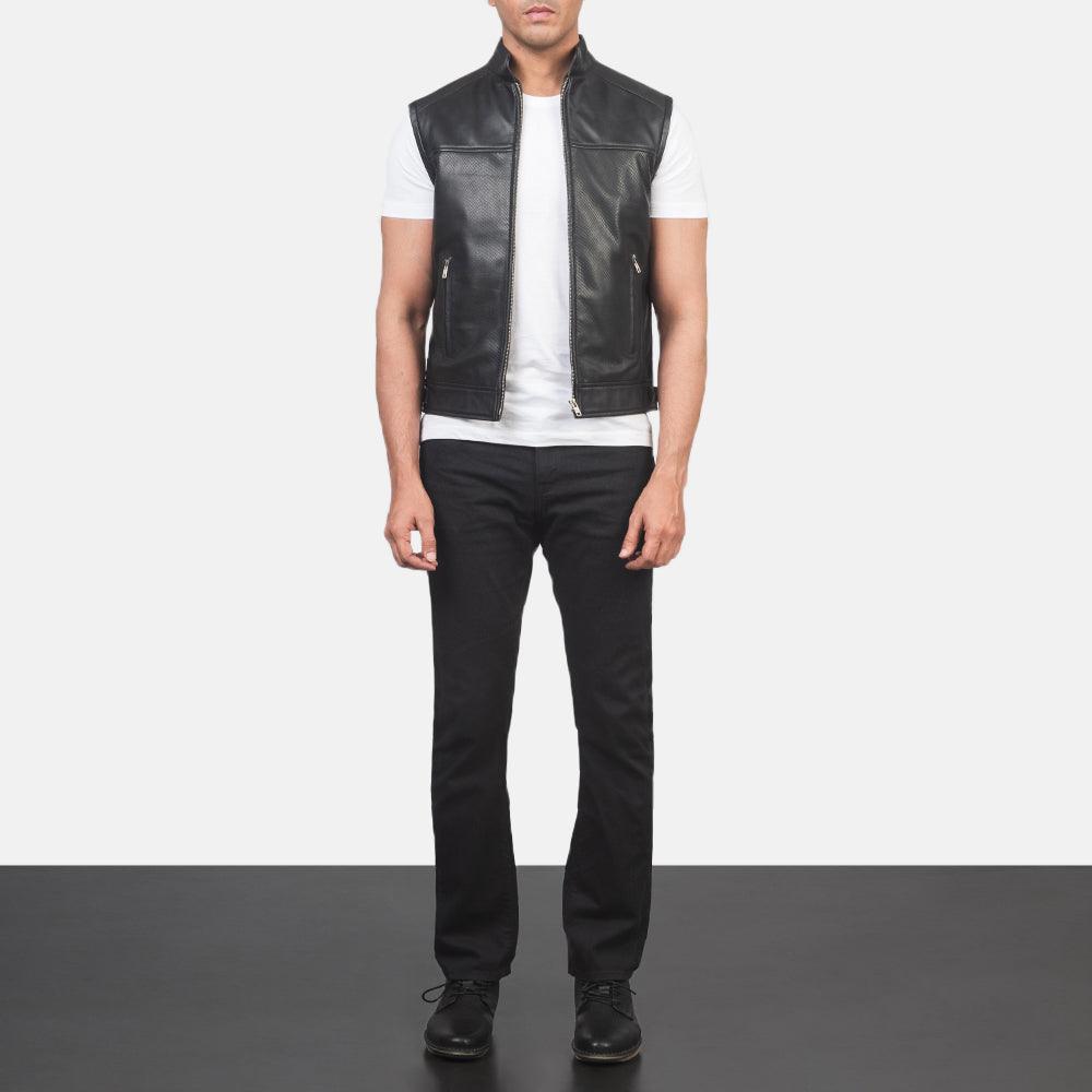 Roland Leather Biker Vest