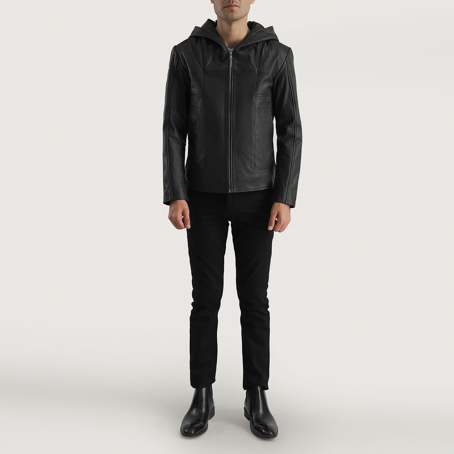 Spratt Hooded Leather Jacket - Sleek & Modern