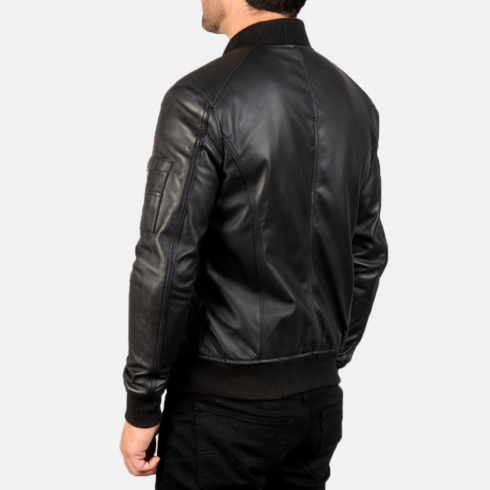 Bomia Ma-1 Leather Bomber Jacket