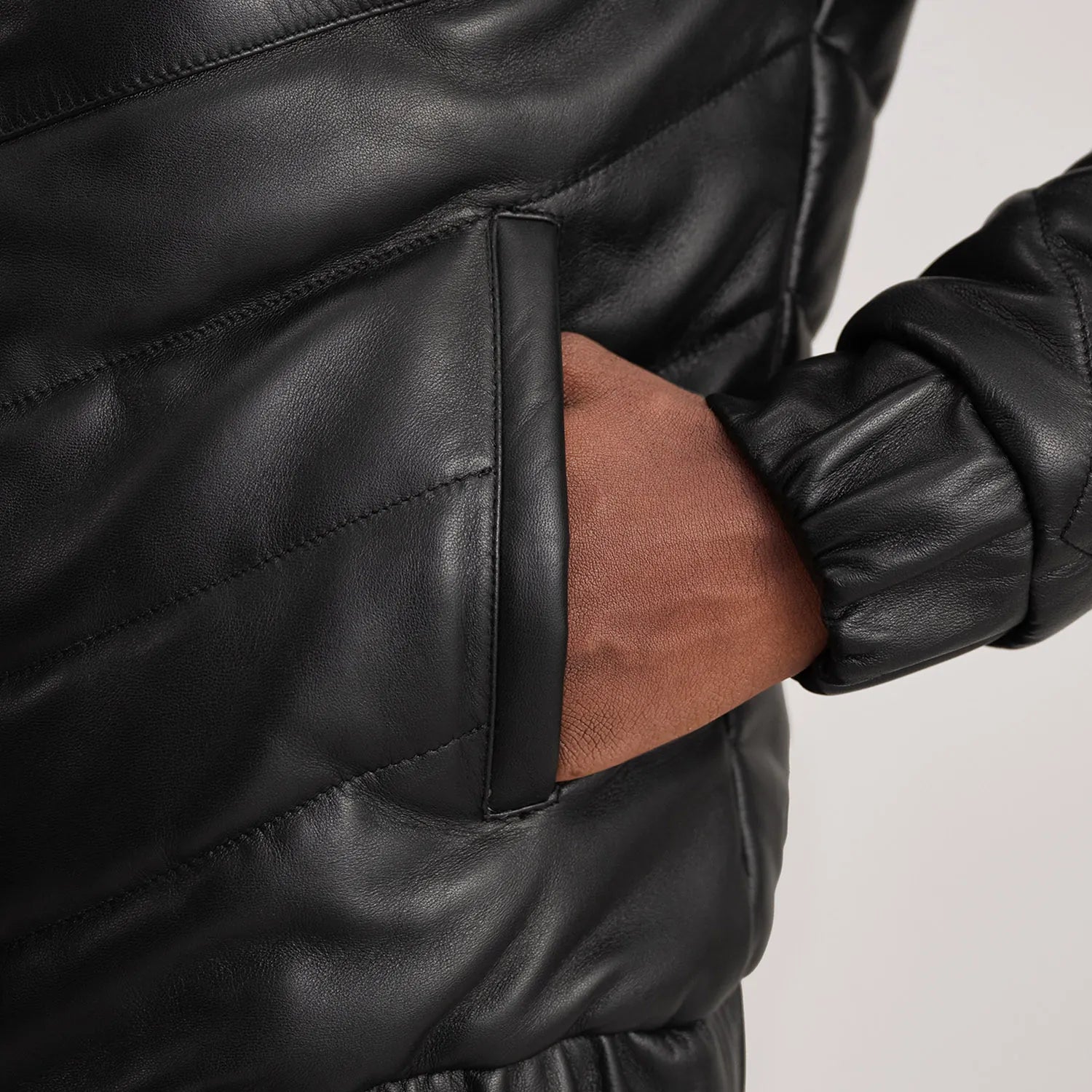 Travis Leather Puffer Jacket