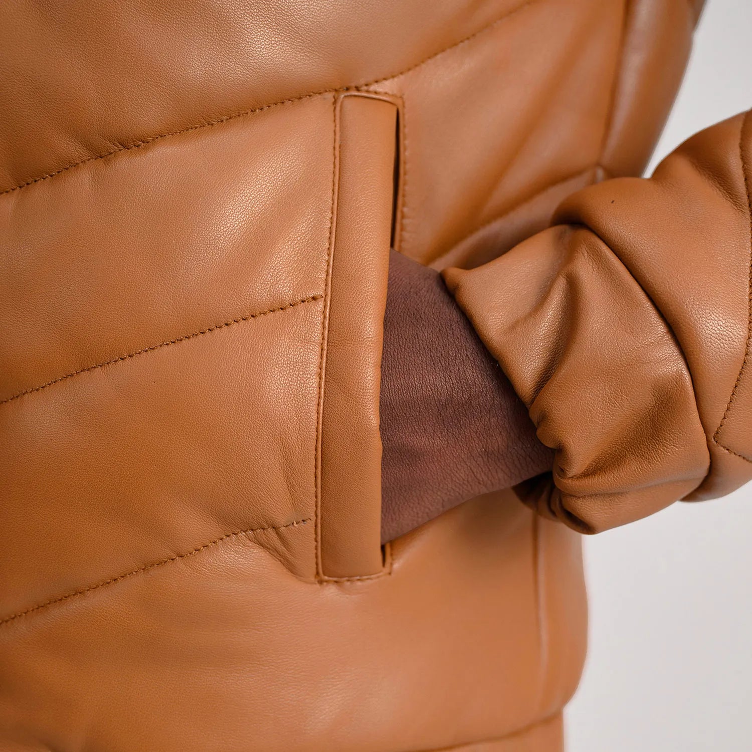 Travis Leather Puffer Jacket