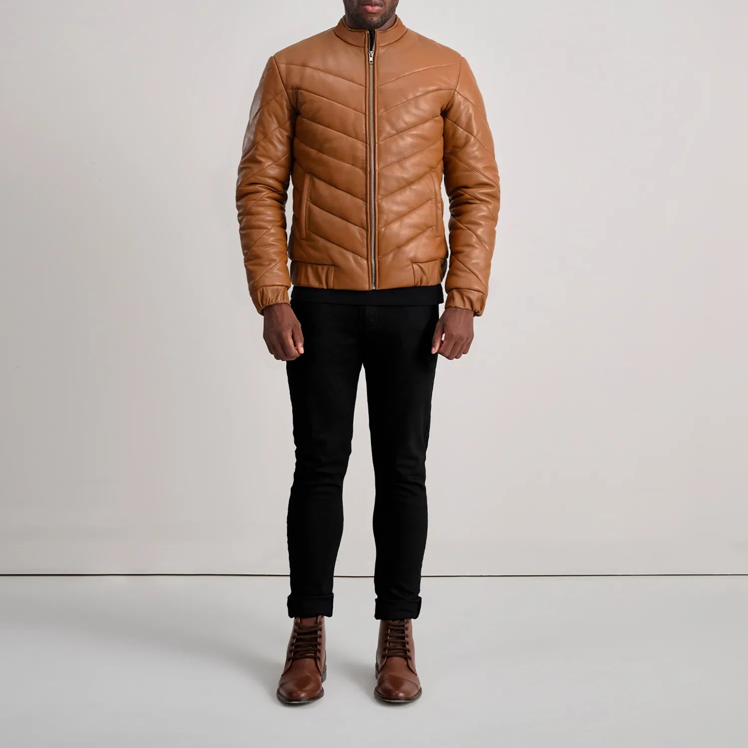 Travis Leather Puffer Jacket