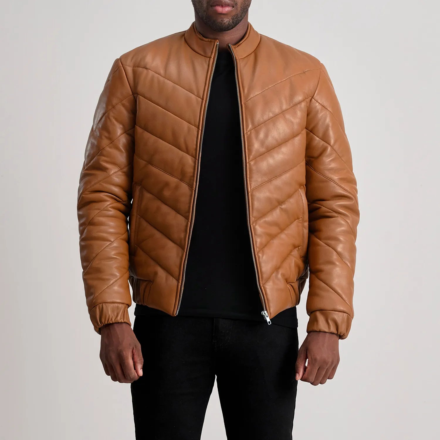 Travis Leather Puffer Jacket