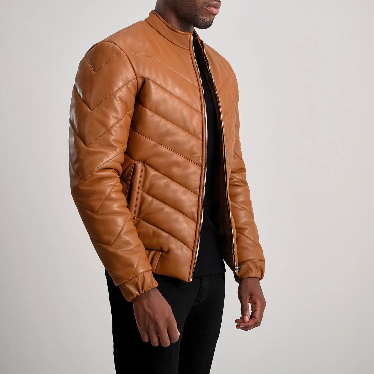 Travis Leather Puffer Jacket