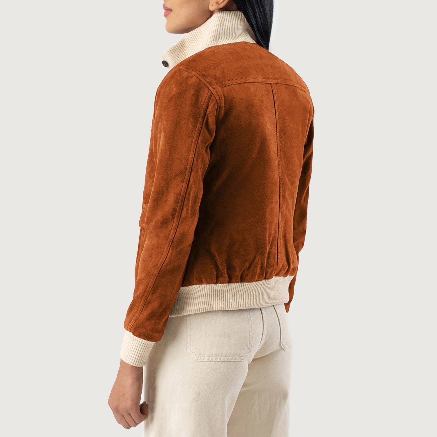 Sasha A1 Suede Bomber Leather Jacket
