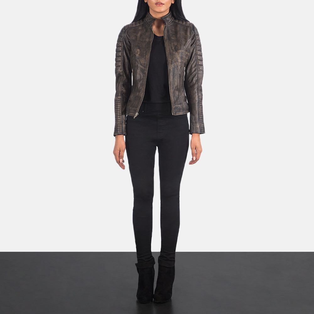 Adalyn Quilted Leather Biker Jacket