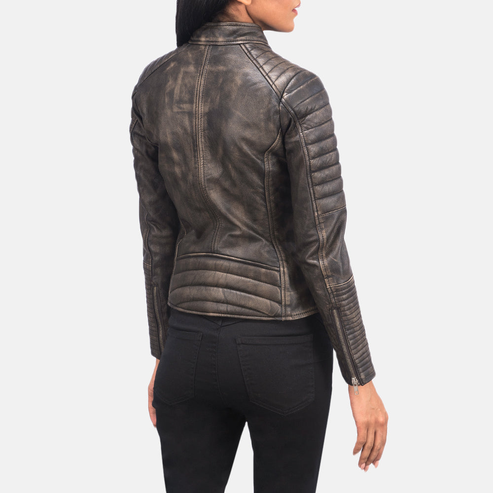 Adalyn Quilted Leather Biker Jacket