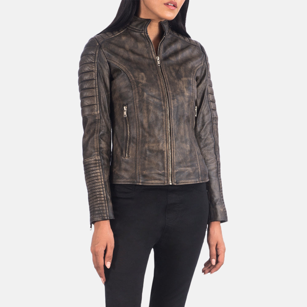 Adalyn Quilted Leather Biker Jacket