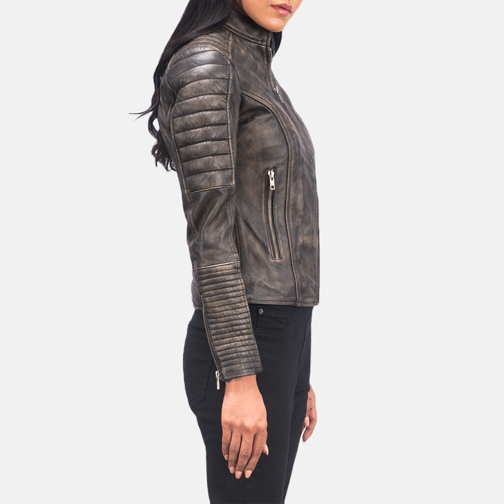 Adalyn Quilted Leather Biker Jacket