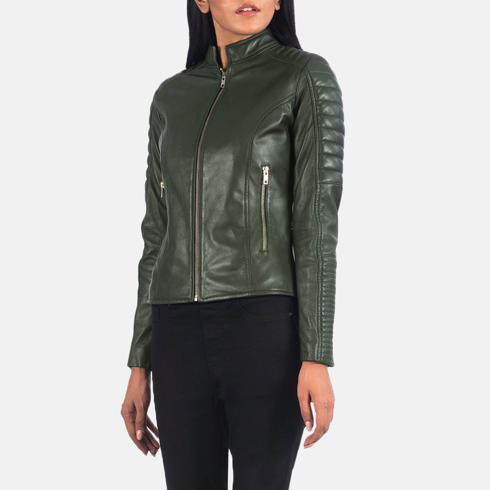 Adalyn Quilted Leather Biker Jacket
