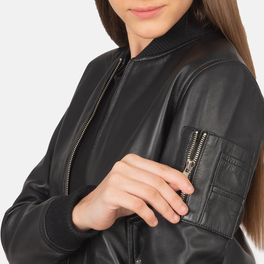 Ava Ma-1 Leather Bomber Jacket