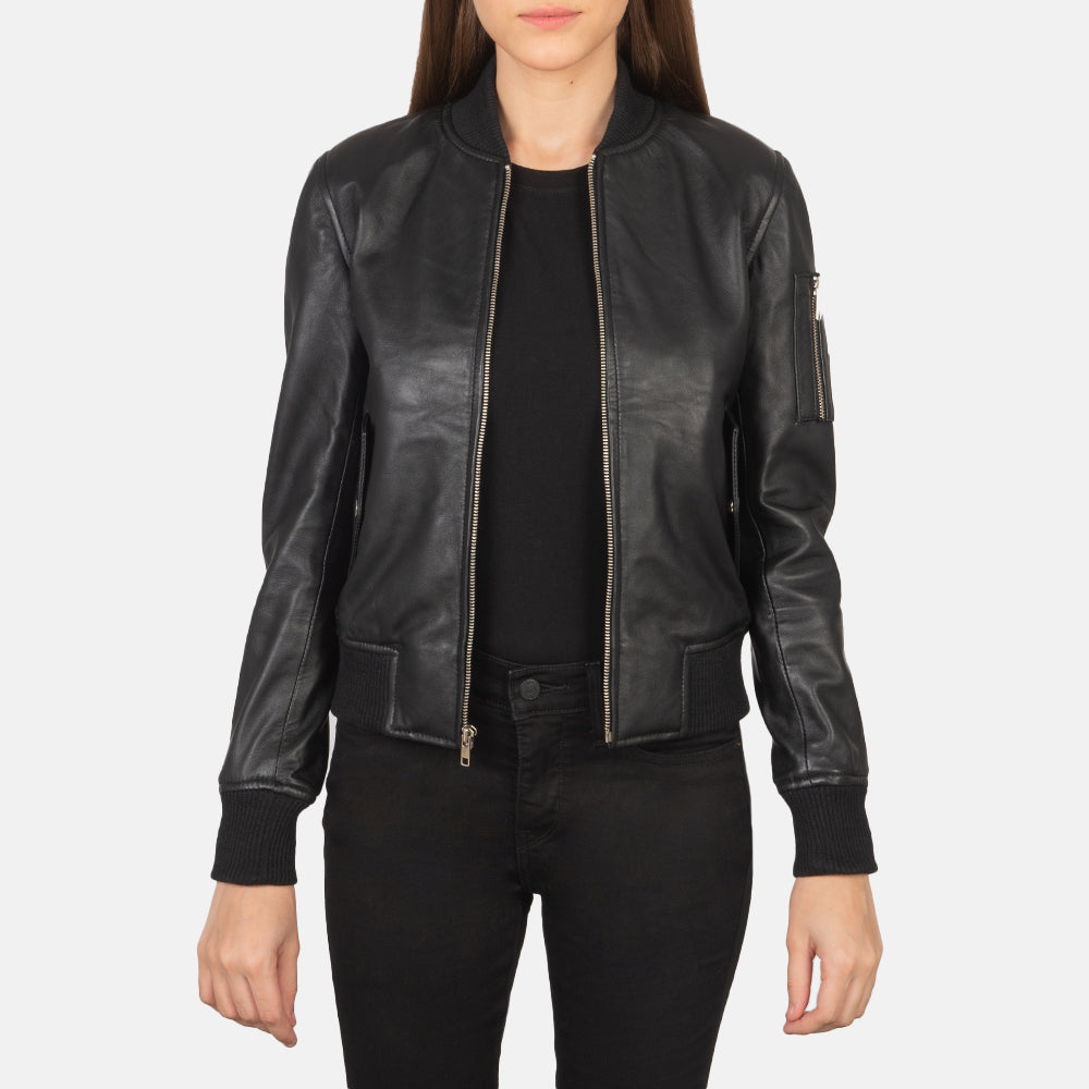 Ava Ma-1 Leather Bomber Jacket
