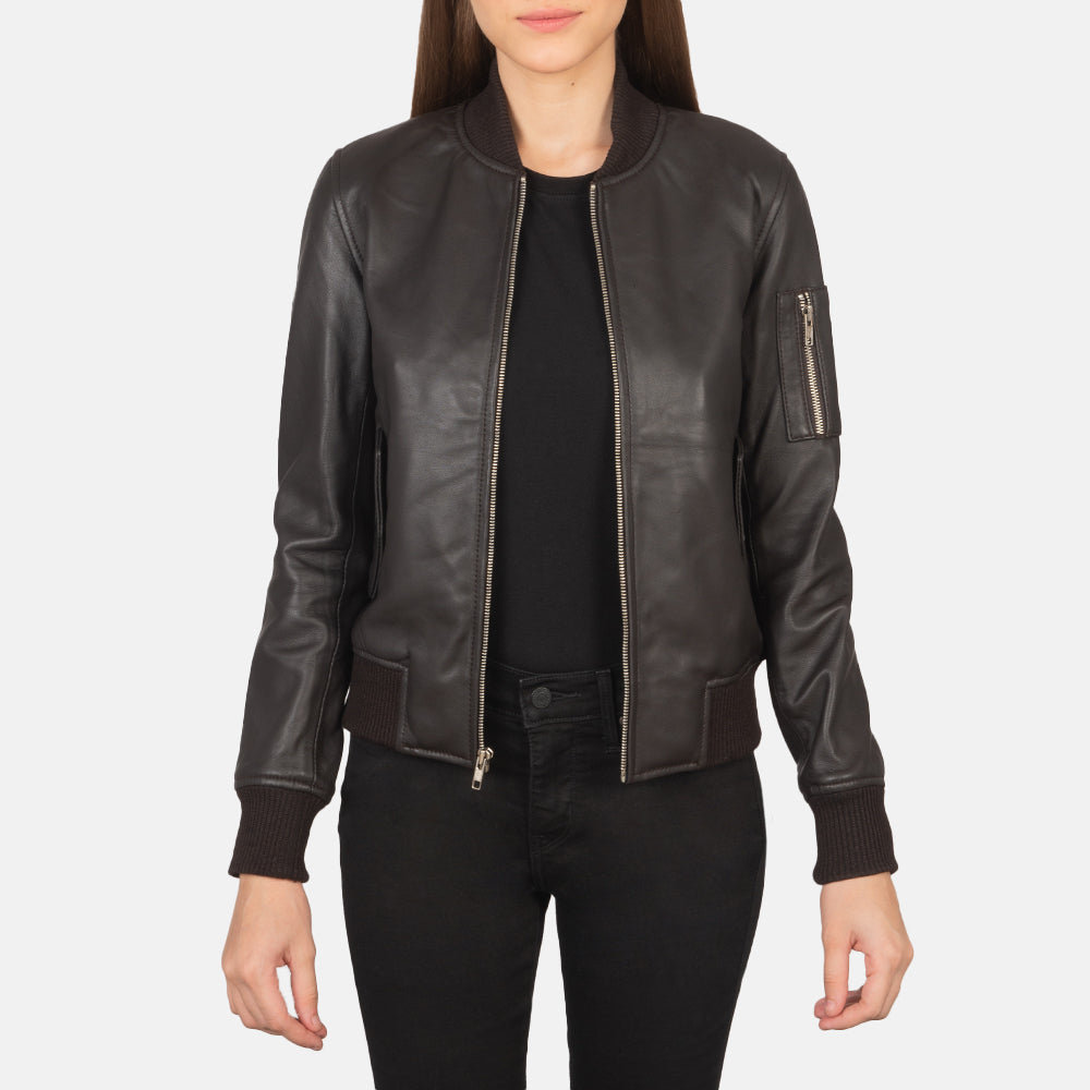 Ava Ma-1 Leather Bomber Jacket