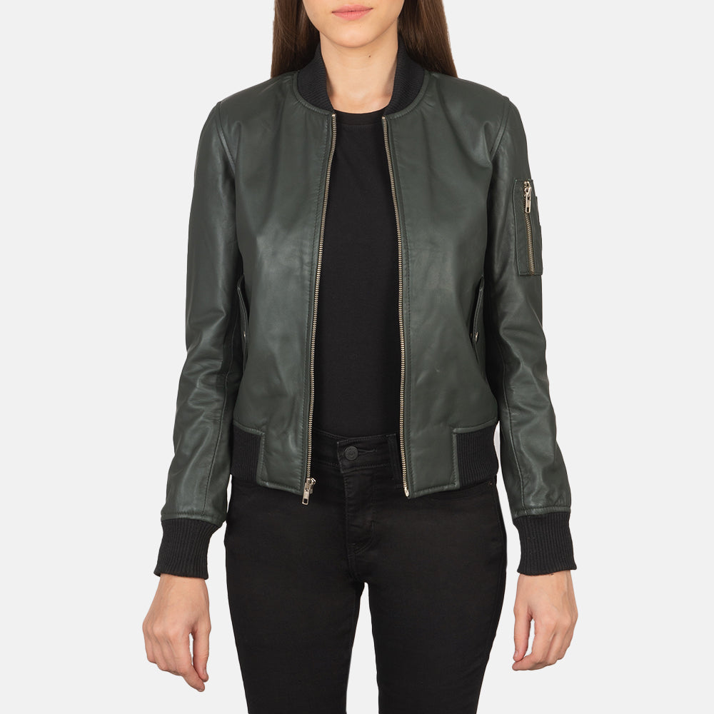 Ava Ma-1 Leather Bomber Jacket