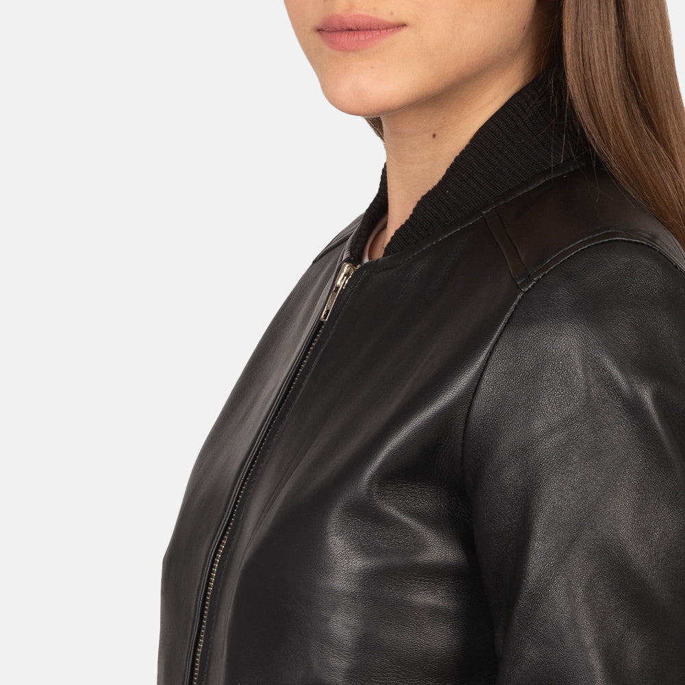 Bliss Leather Bomber Jacket