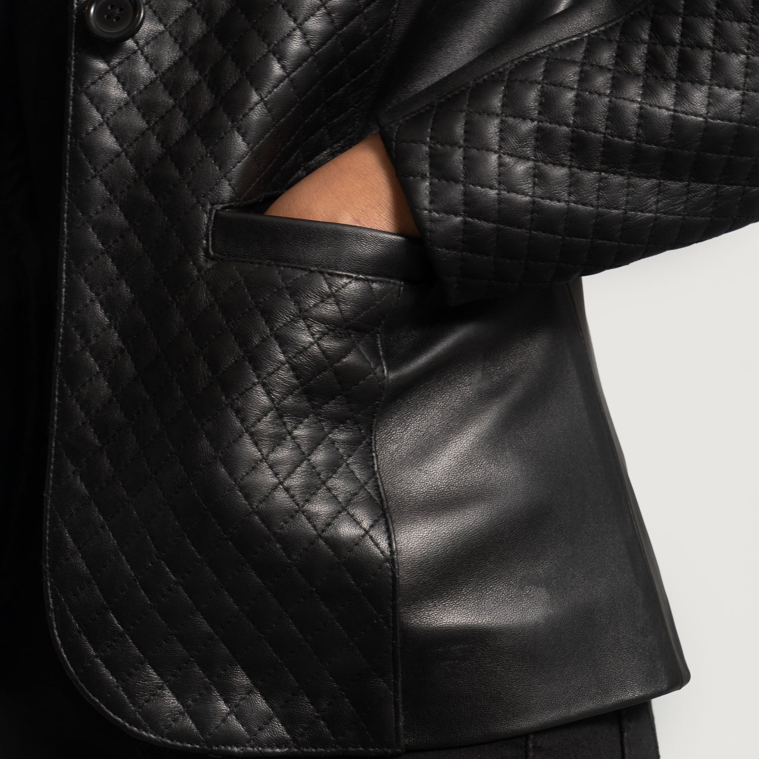 Cora Quilted Leather Blazer