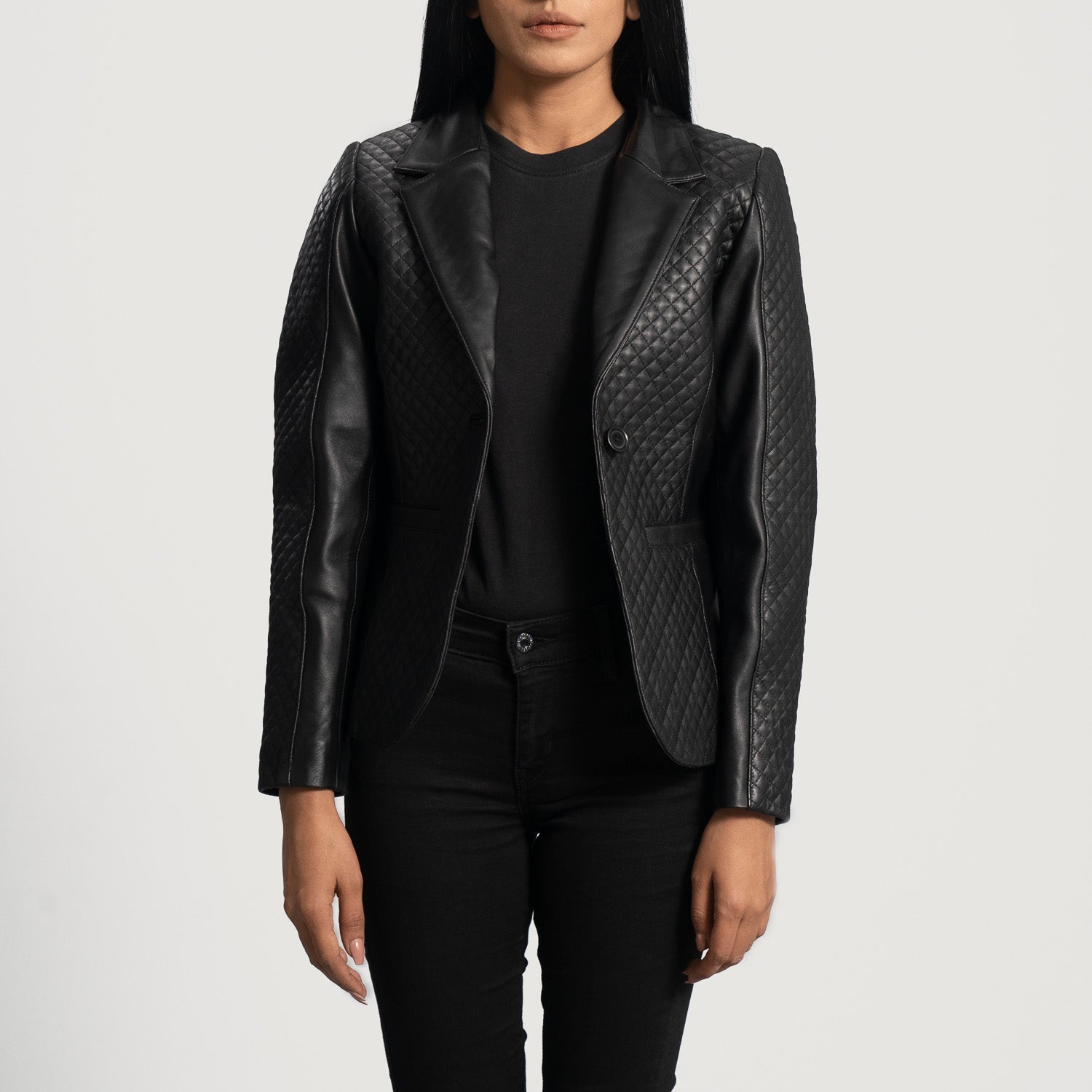 Cora Quilted Leather Blazer