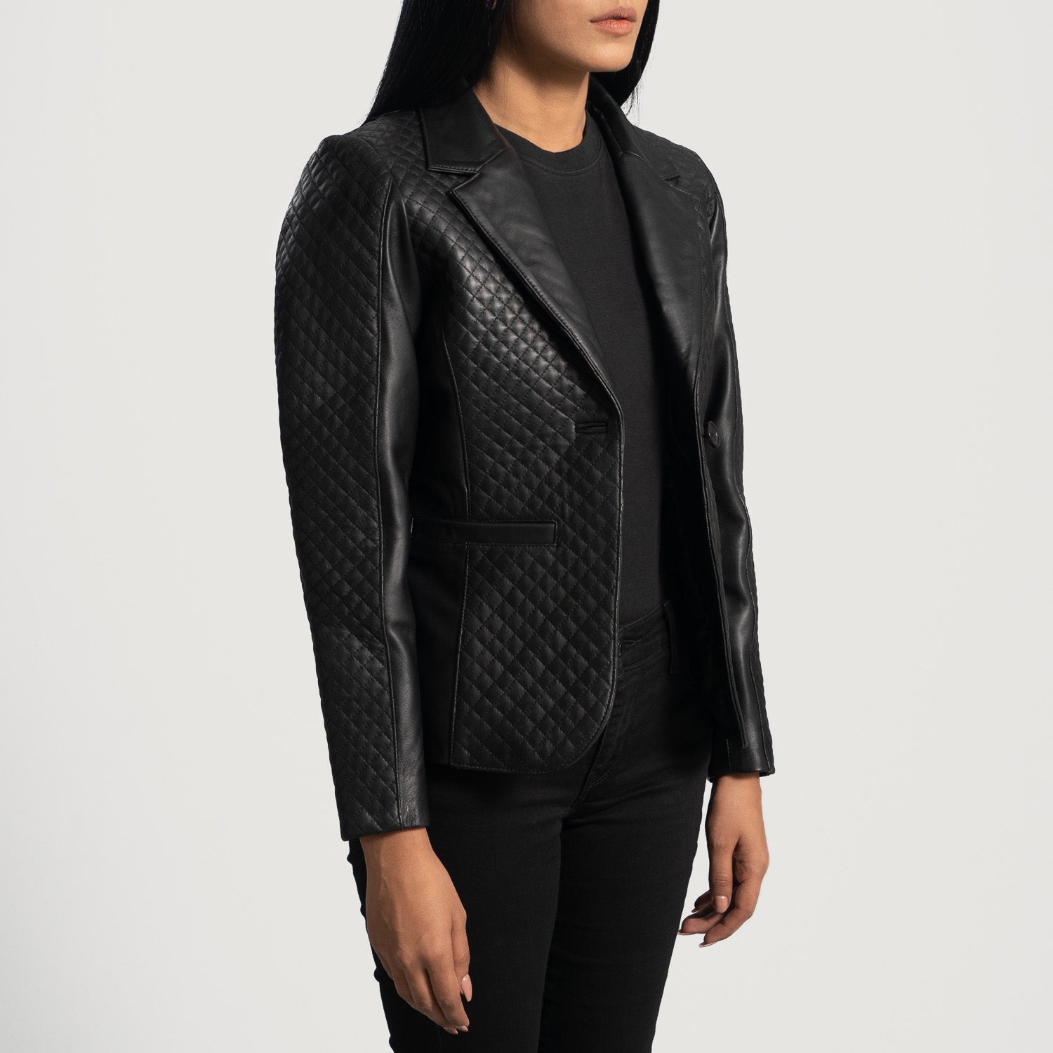 Cora Quilted Leather Blazer