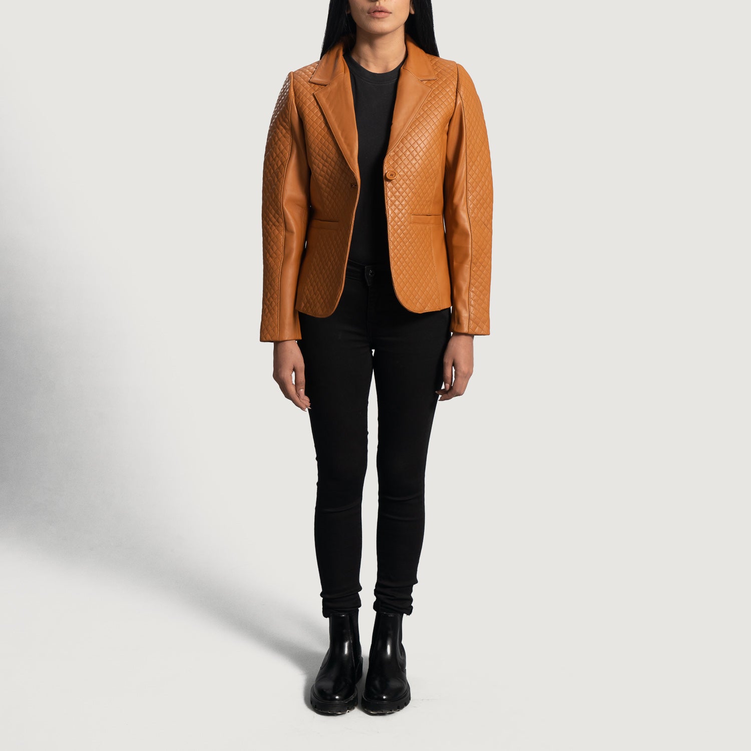 Cora Quilted Leather Blazer