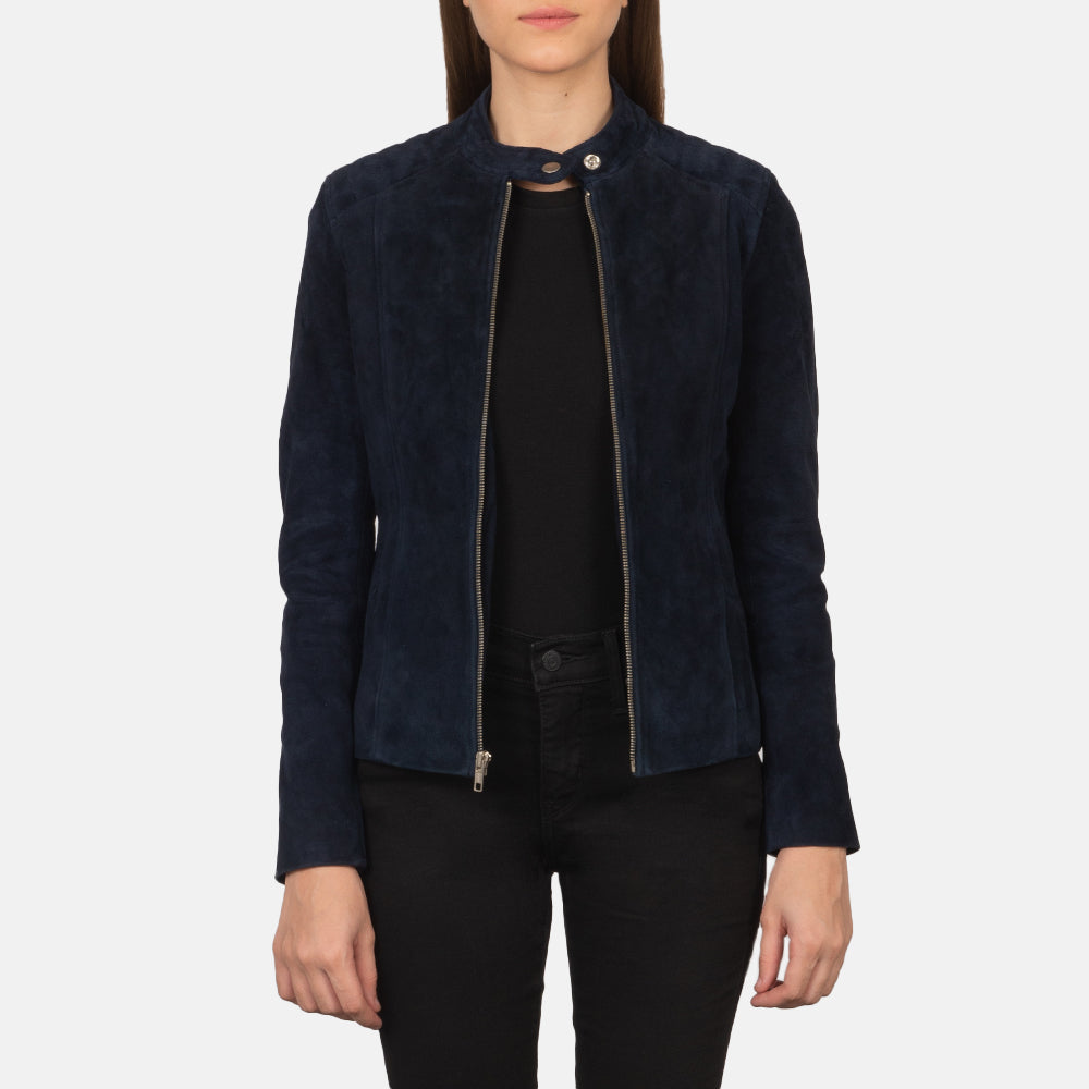Kelsee Suede Bomber Leather Jacket