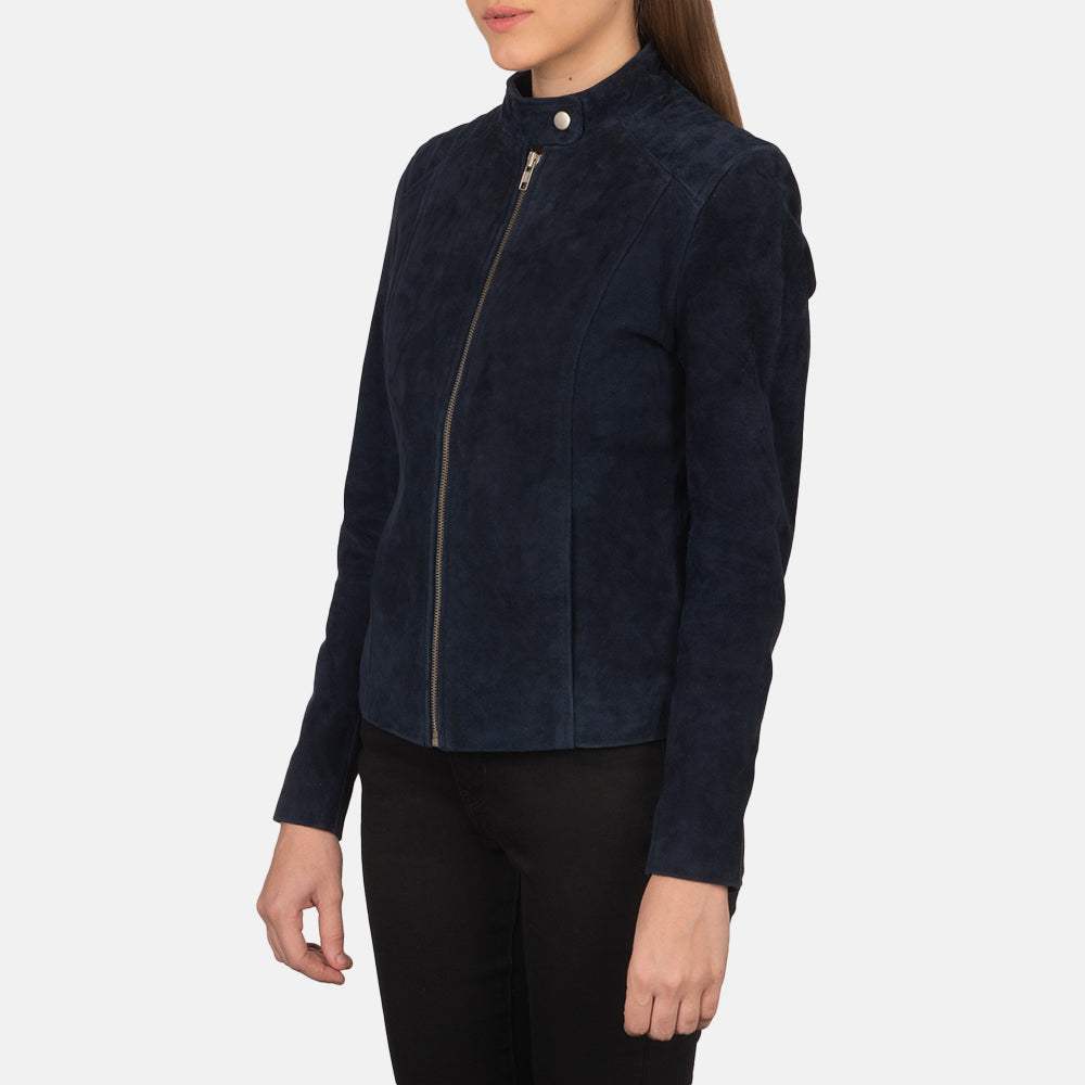 Kelsee Suede Bomber Leather Jacket