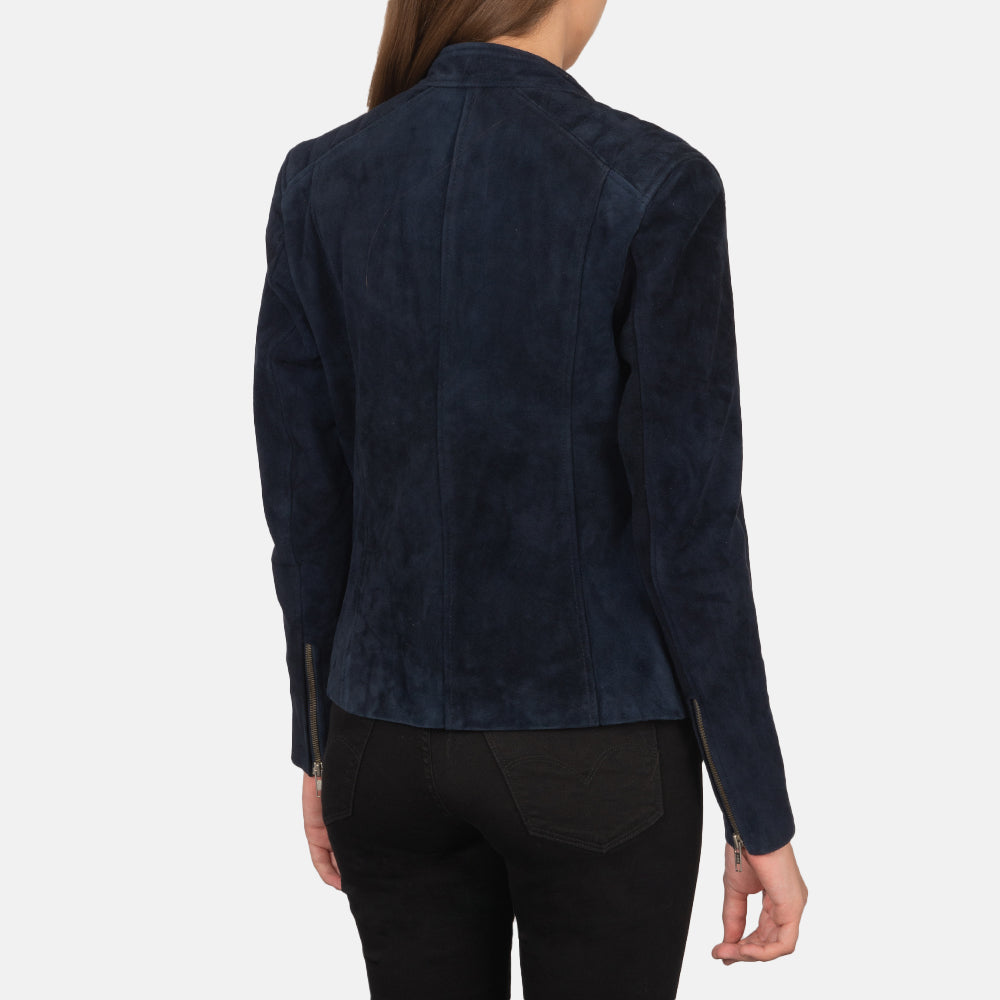 Kelsee Suede Bomber Leather Jacket