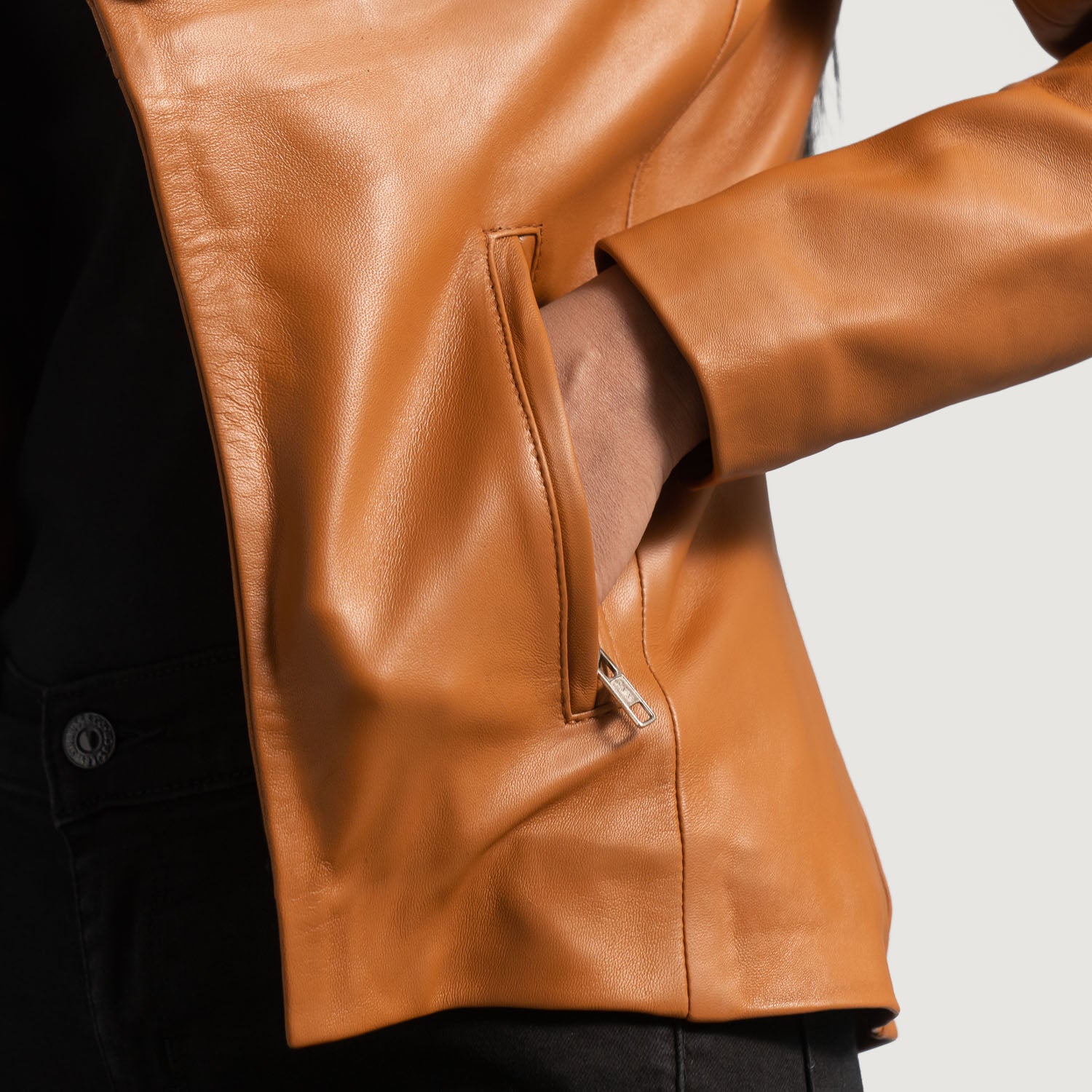 Lee Tan Leather Blazer