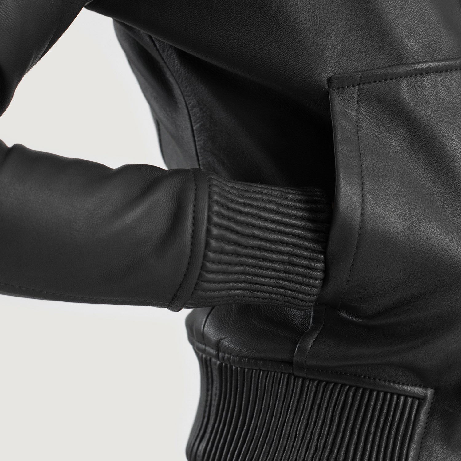Luna Hooded Leather Bomber Jacket