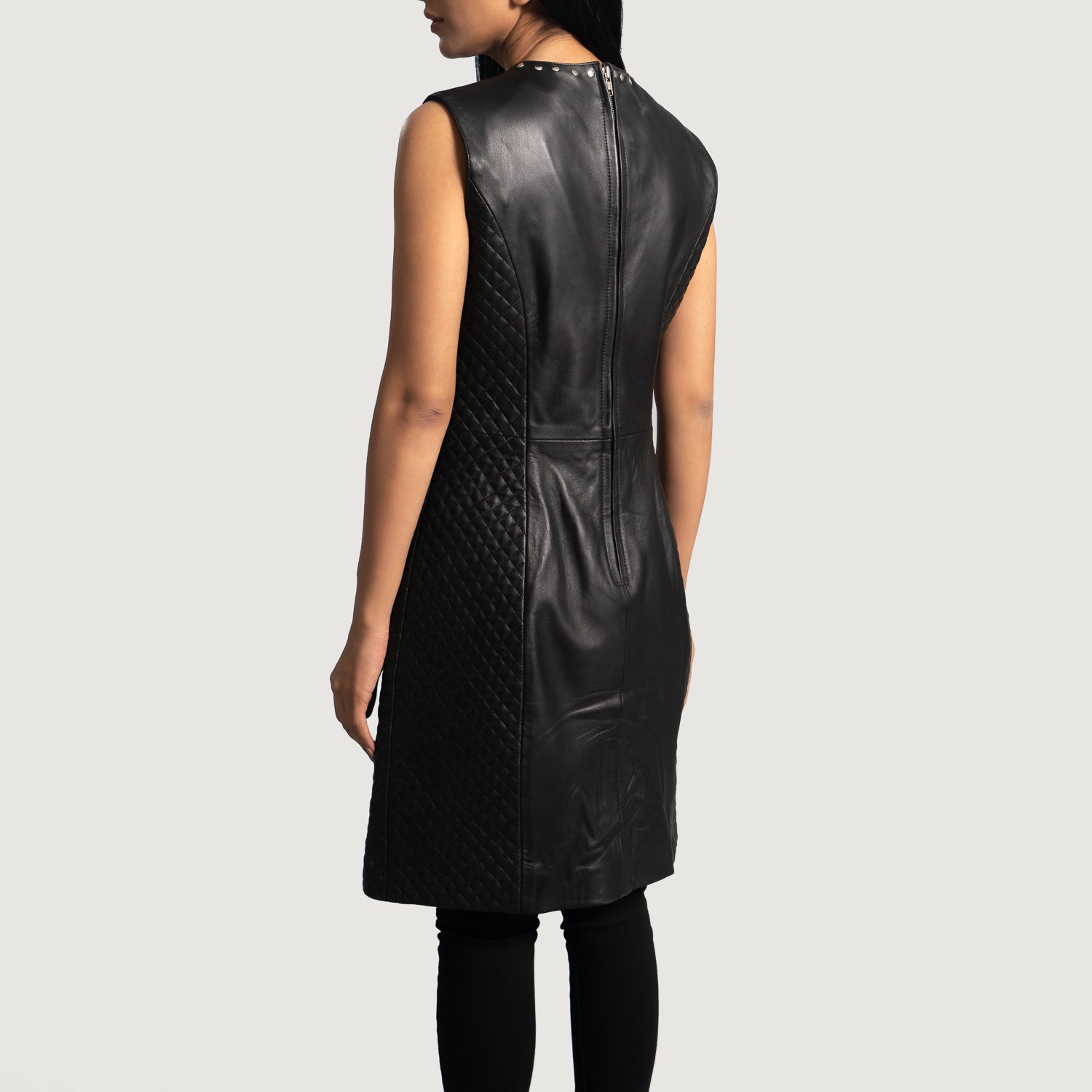 Luxe Dress Leather Long Coat For Women