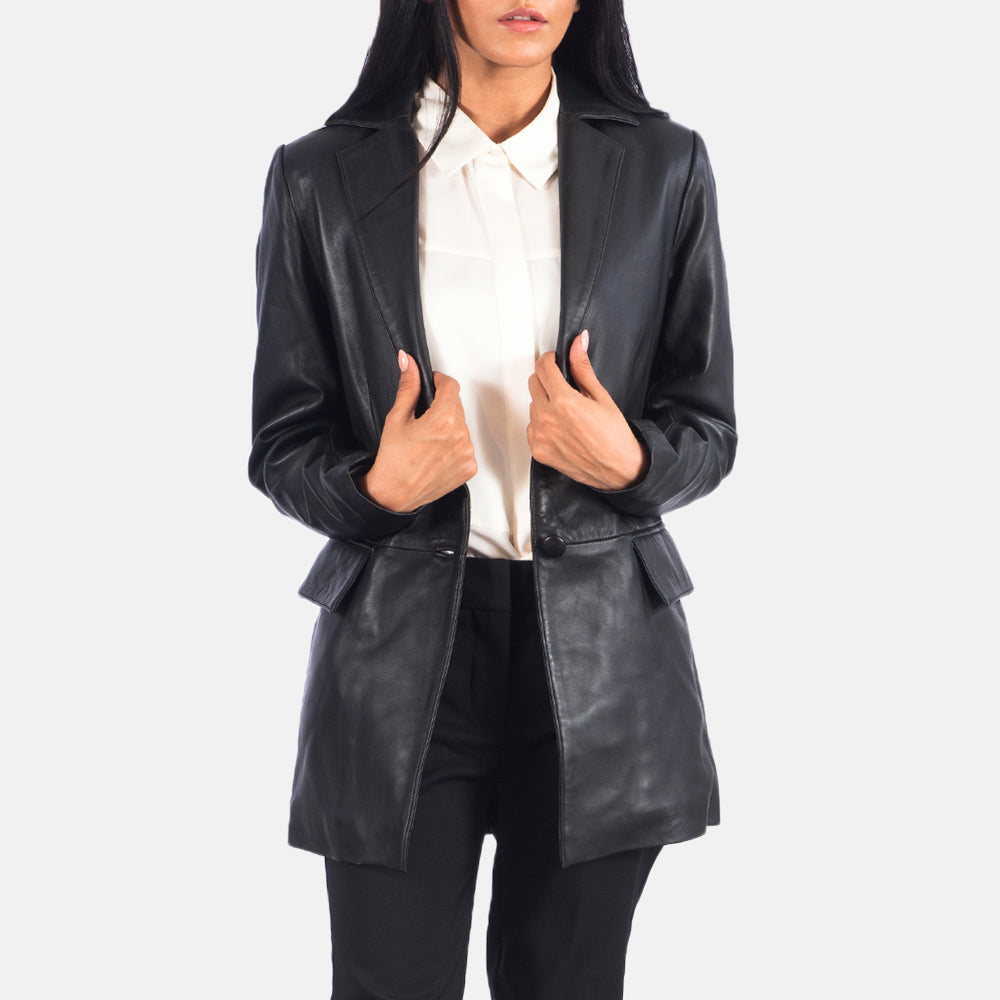 Marilyn Tan Leather Blazer
