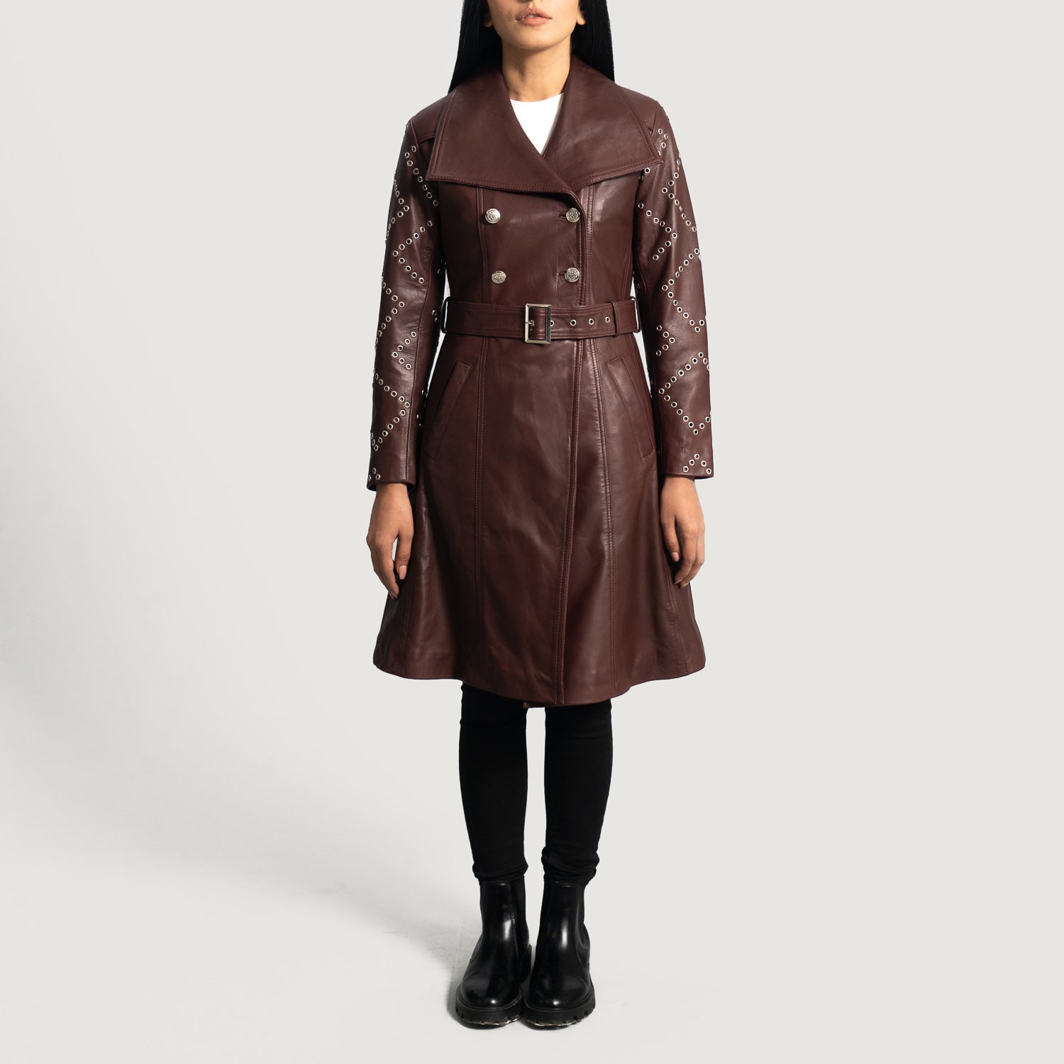 Missoni Trench Leather Long Coat For Women