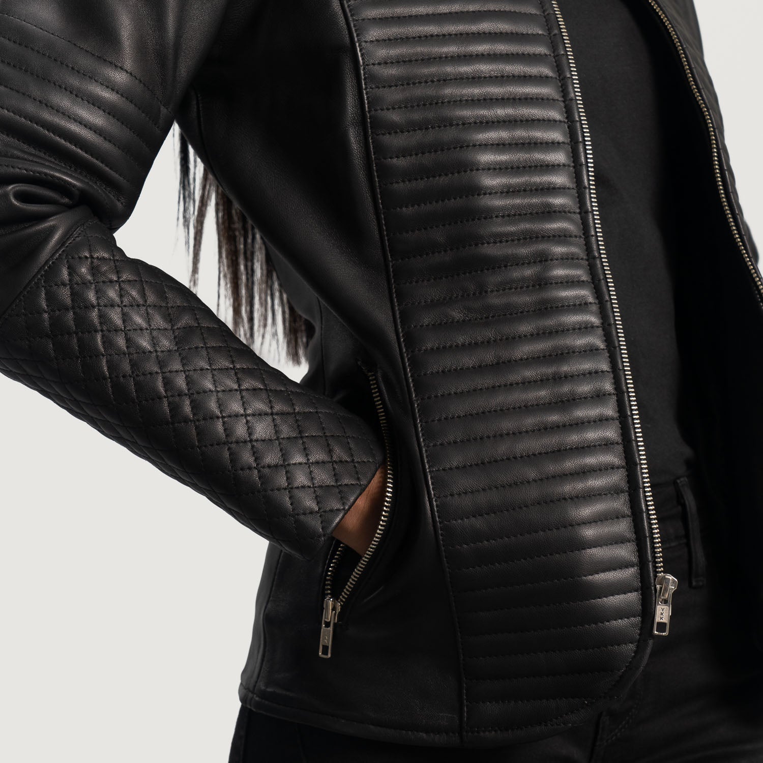 Nexi Quilted Biker Leather Jacket