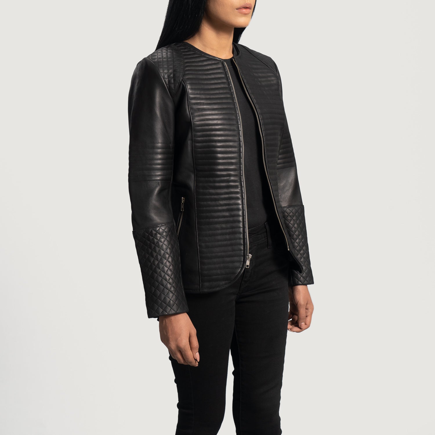 Nexi Quilted Biker Leather Jacket