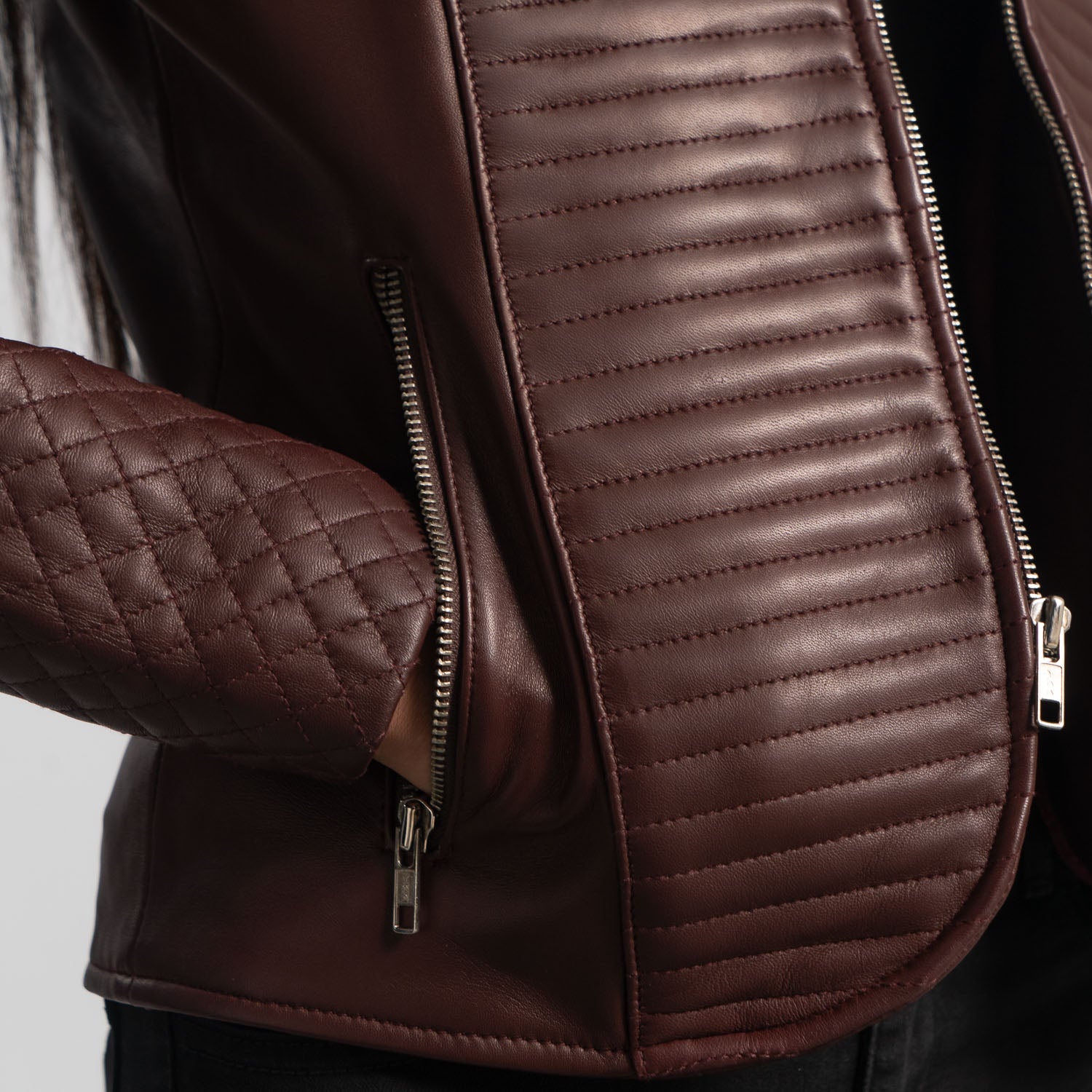 Nexi Quilted Biker Leather Jacket