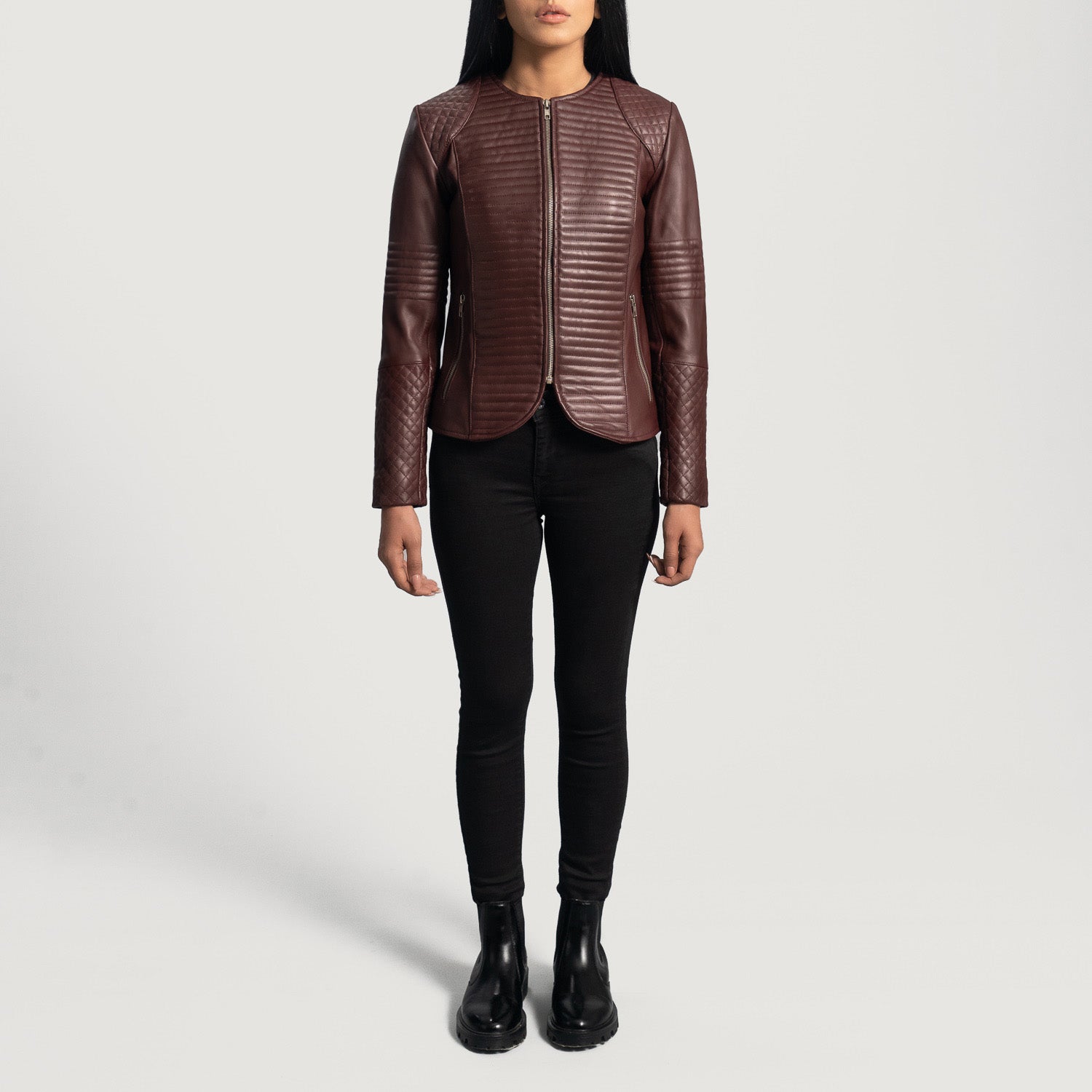 Nexi Quilted Biker Leather Jacket