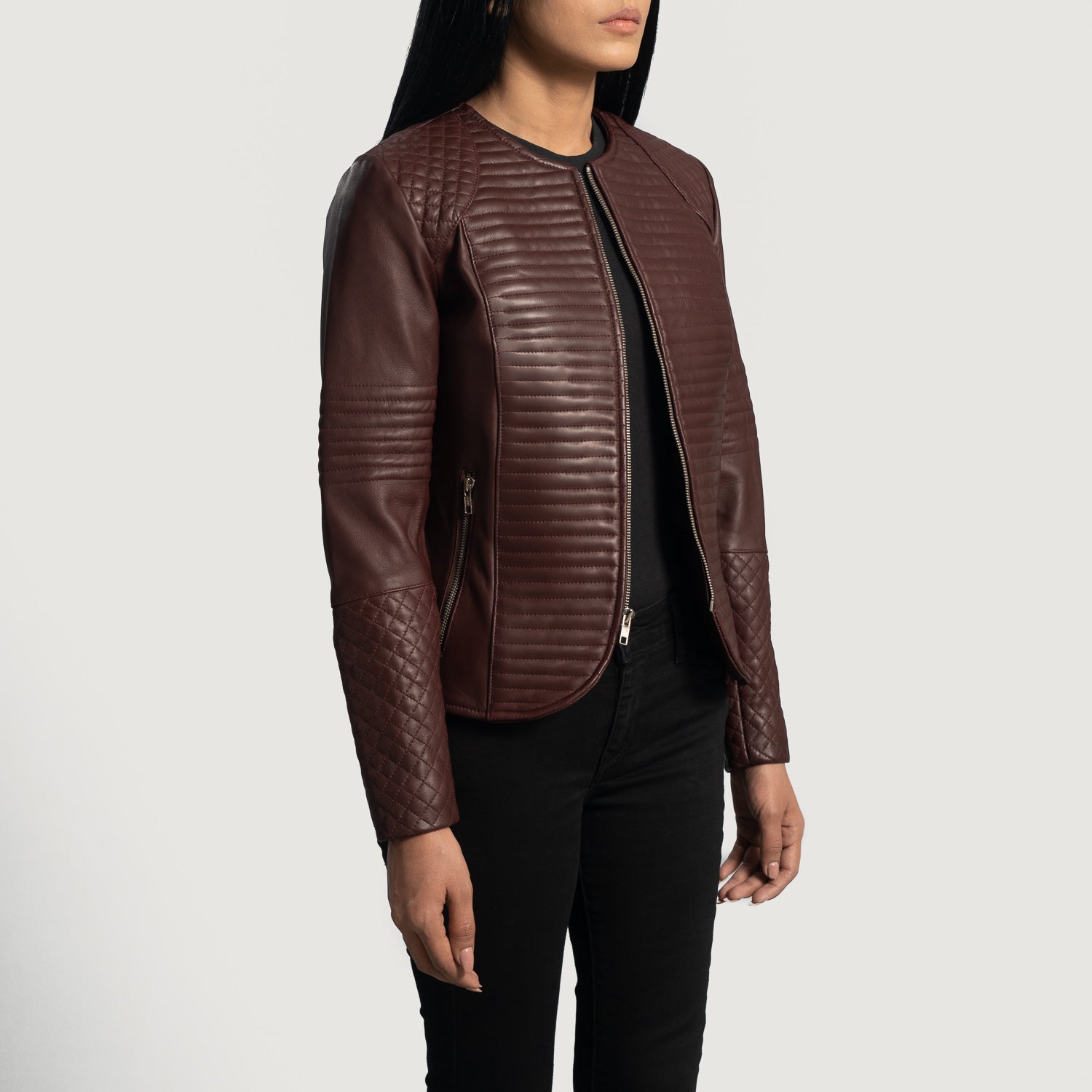 Nexi Quilted Biker Leather Jacket