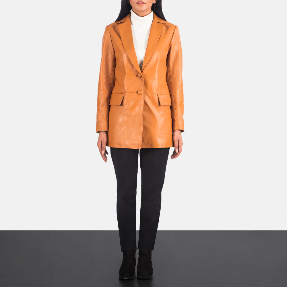 Marilyn Tan Leather Blazer