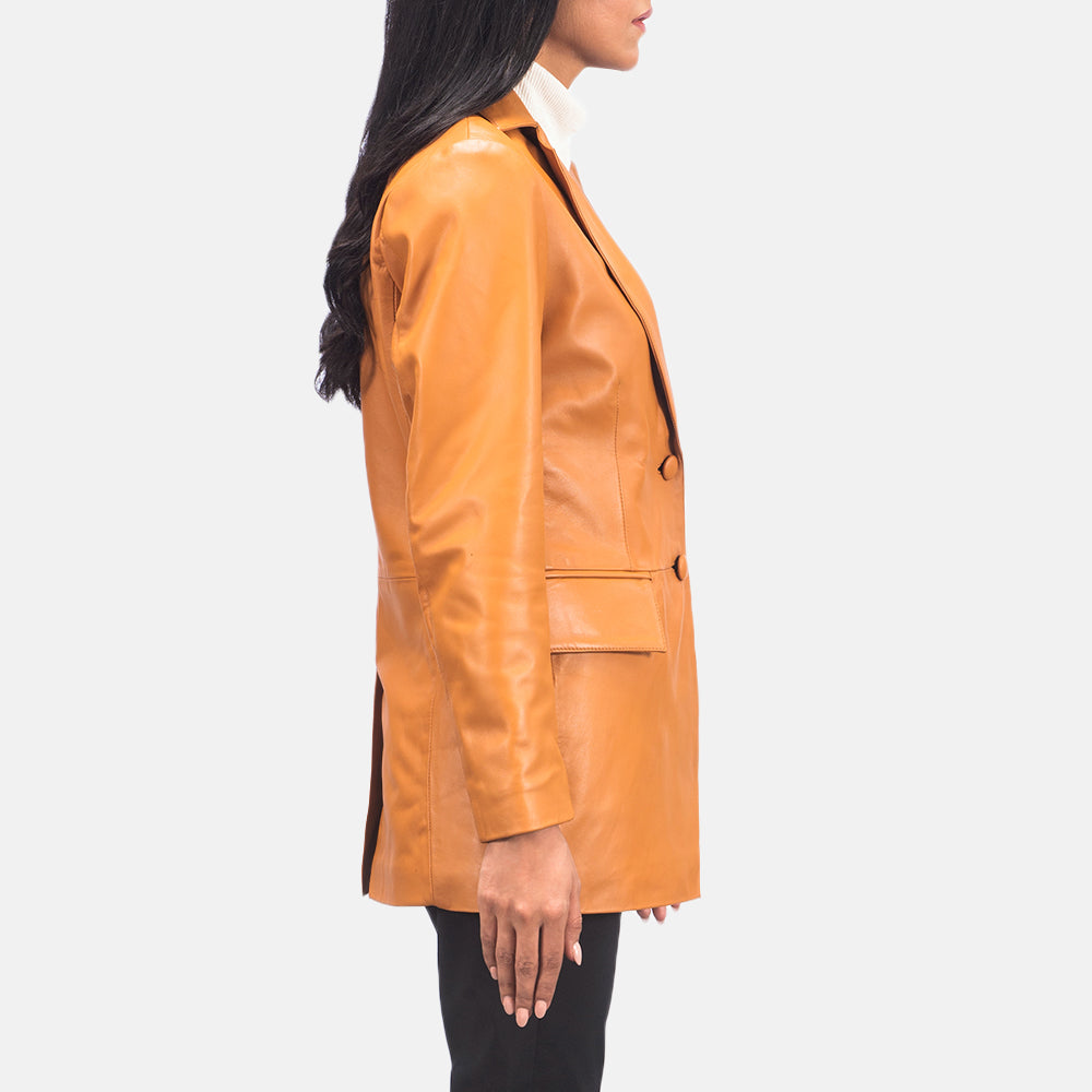 Marilyn Tan Leather Blazer