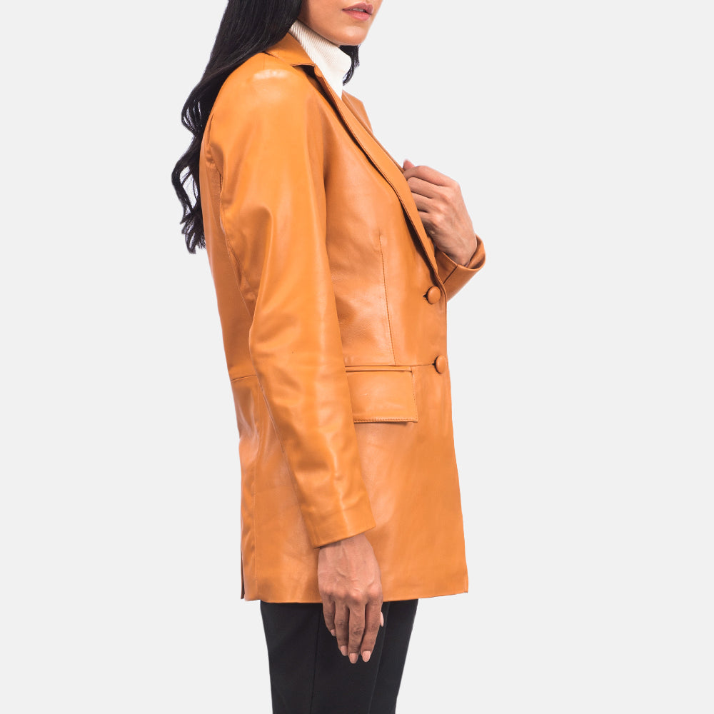 Marilyn Tan Leather Blazer