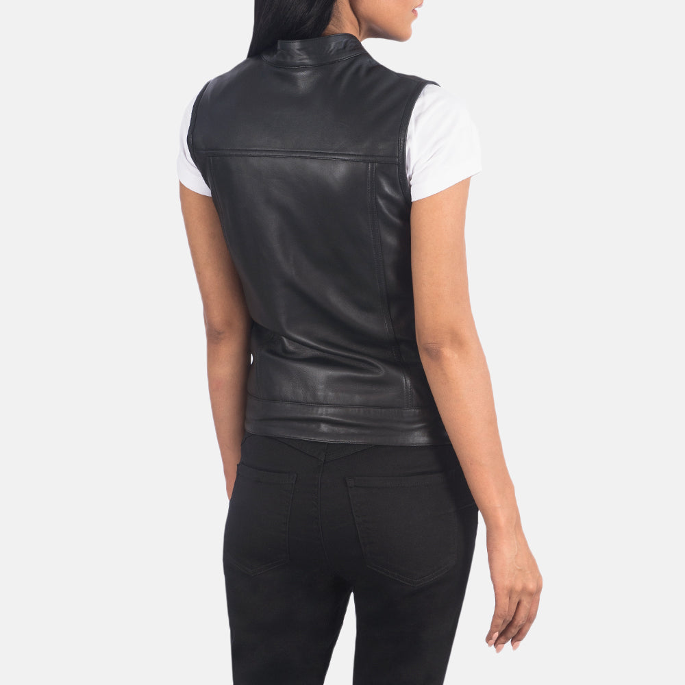 Rayne Moto Leather Vest For Womens