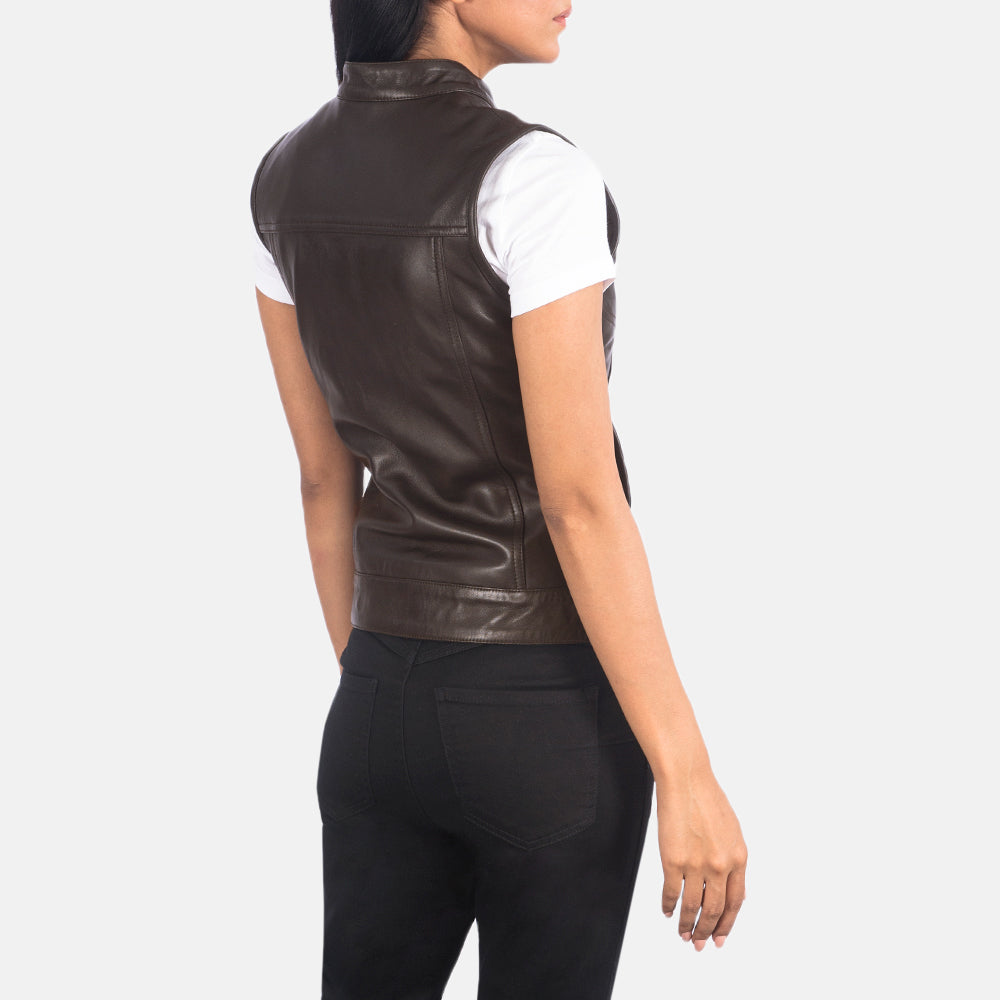 Rayne Moto Leather Vest For Womens