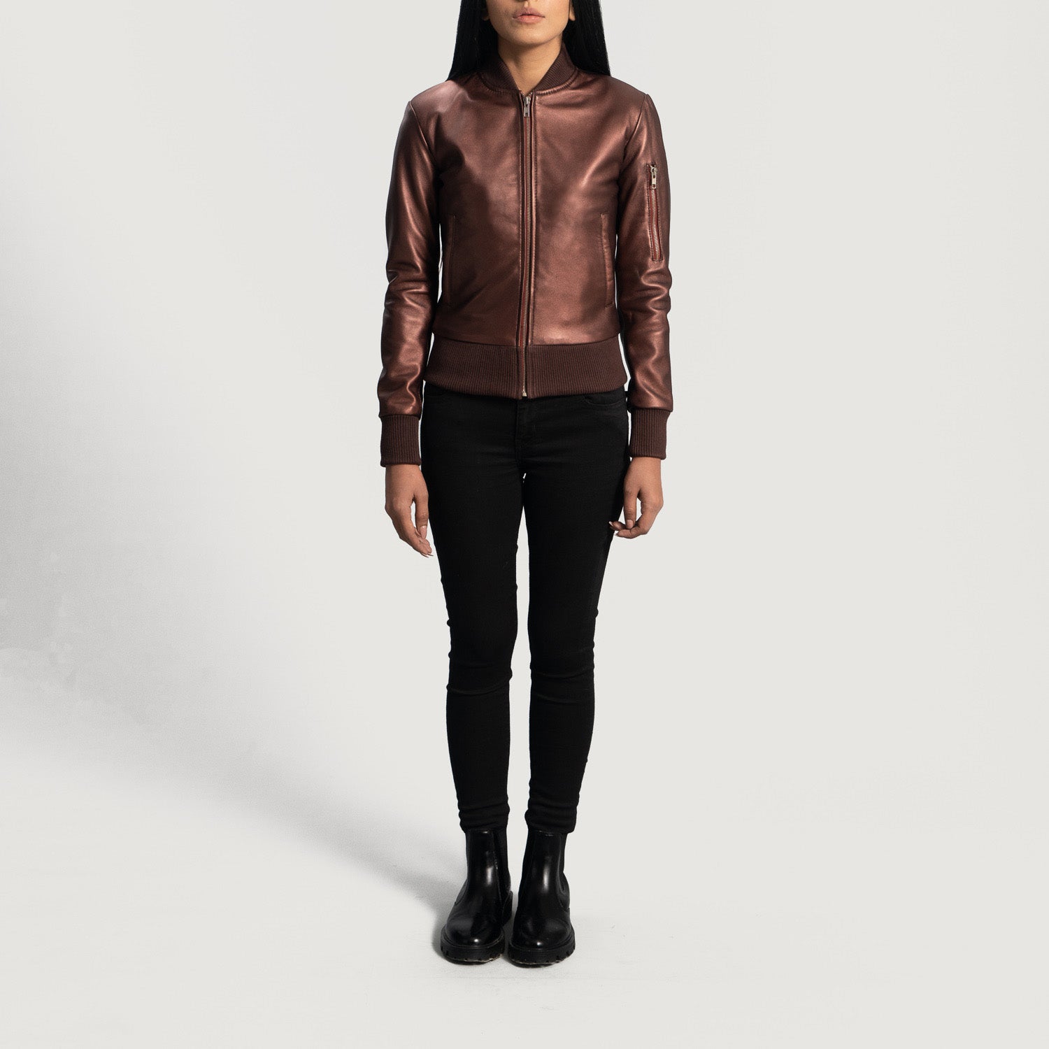 Reida Bomber Leather Jacket