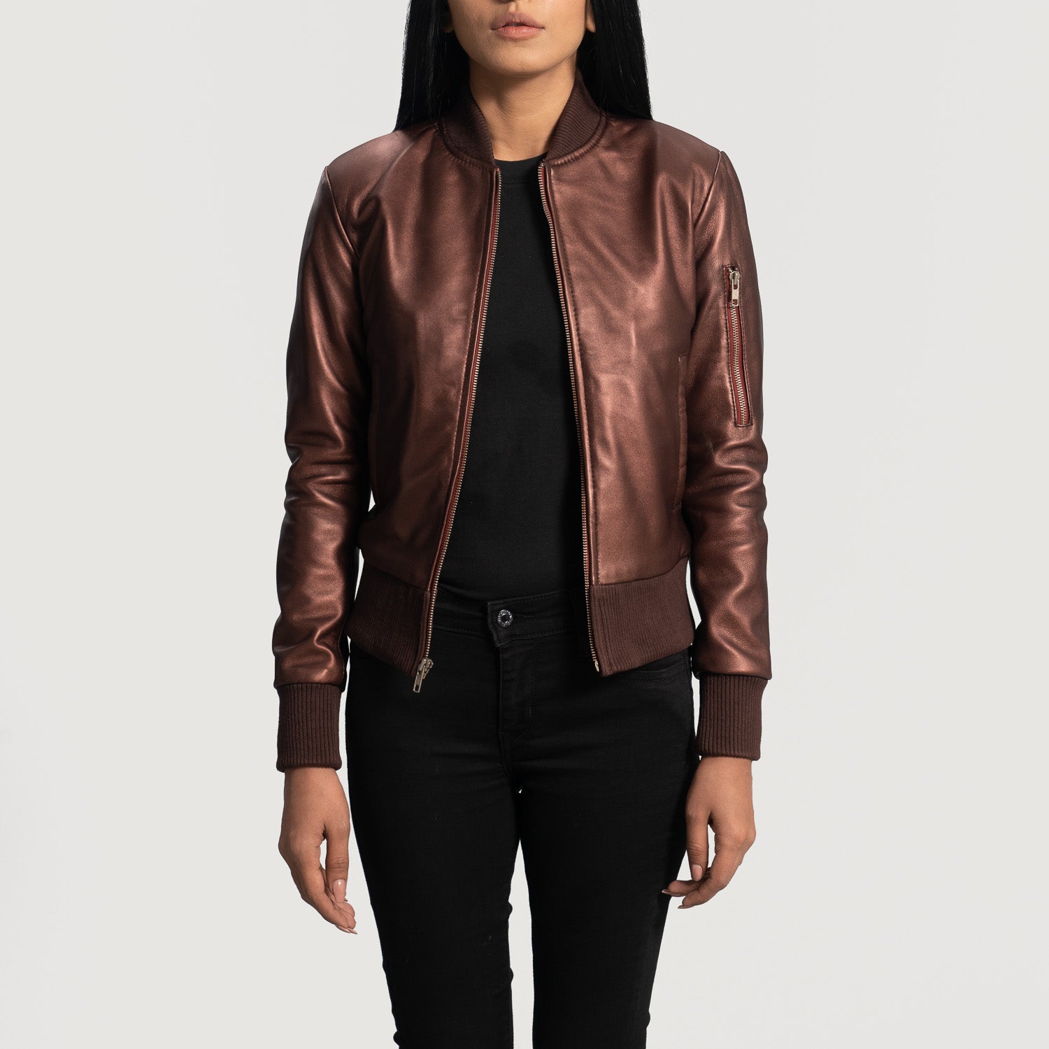 Reida Bomber Leather Jacket