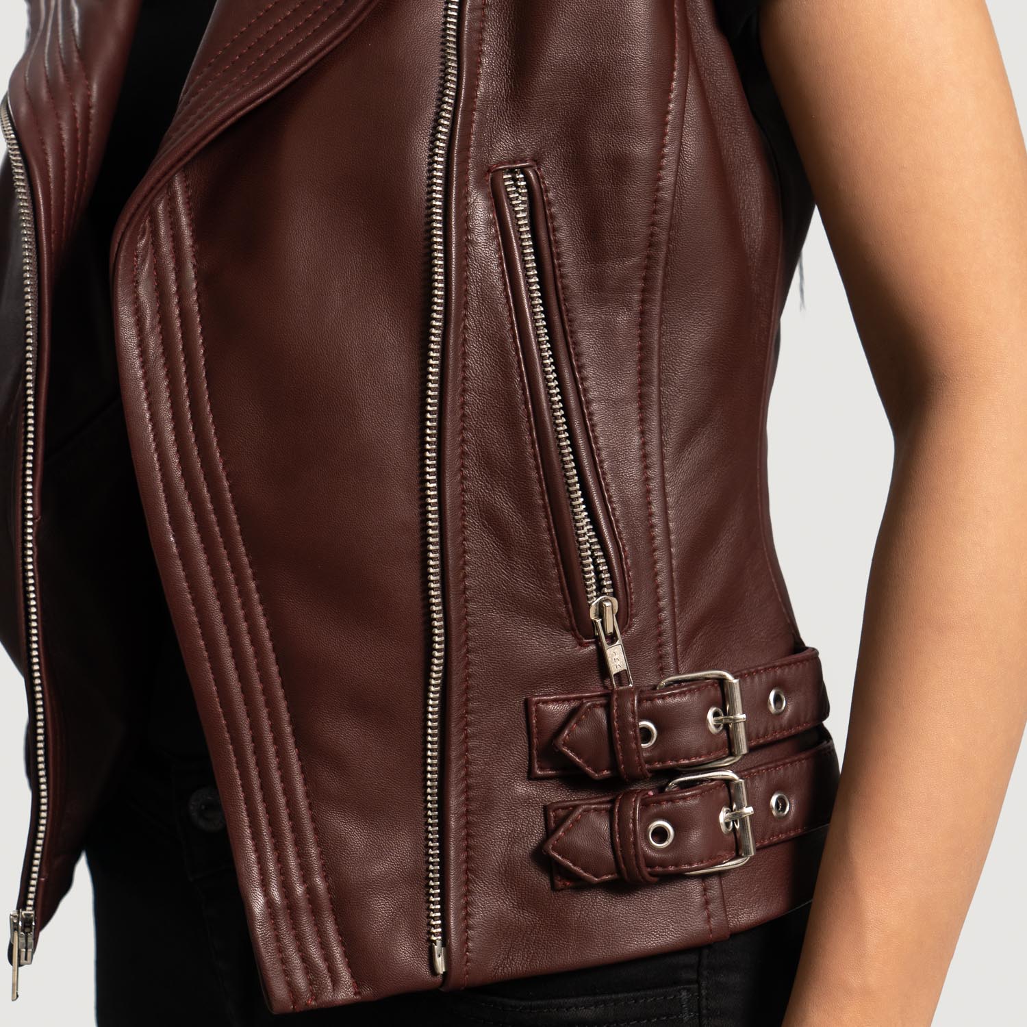Rhonda Biker Leather Vest For Women