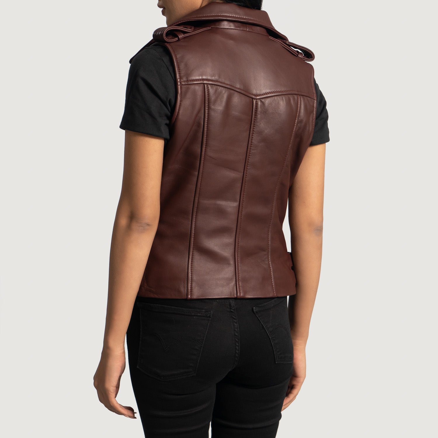 Rhonda Biker Leather Vest For Women