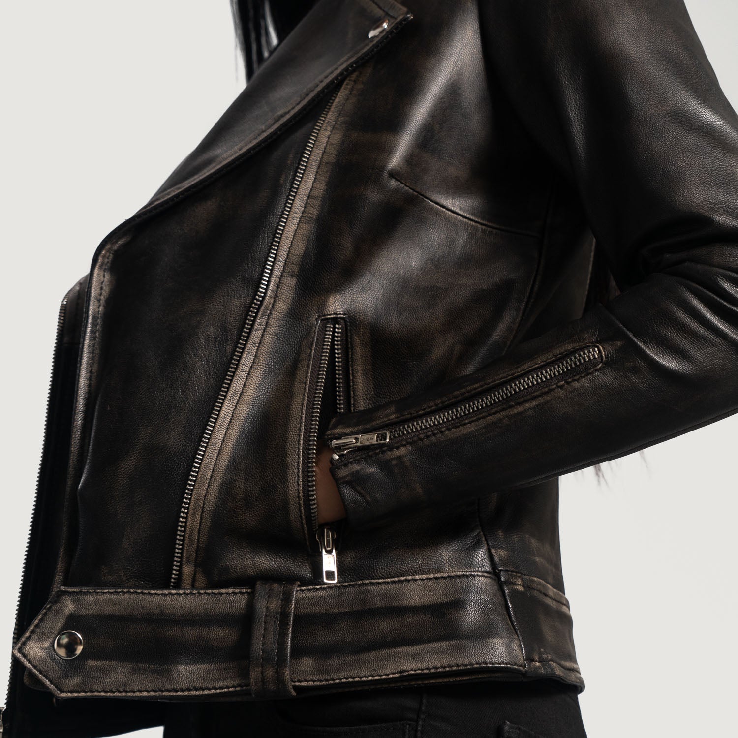 Rumy Leather Biker Jacket