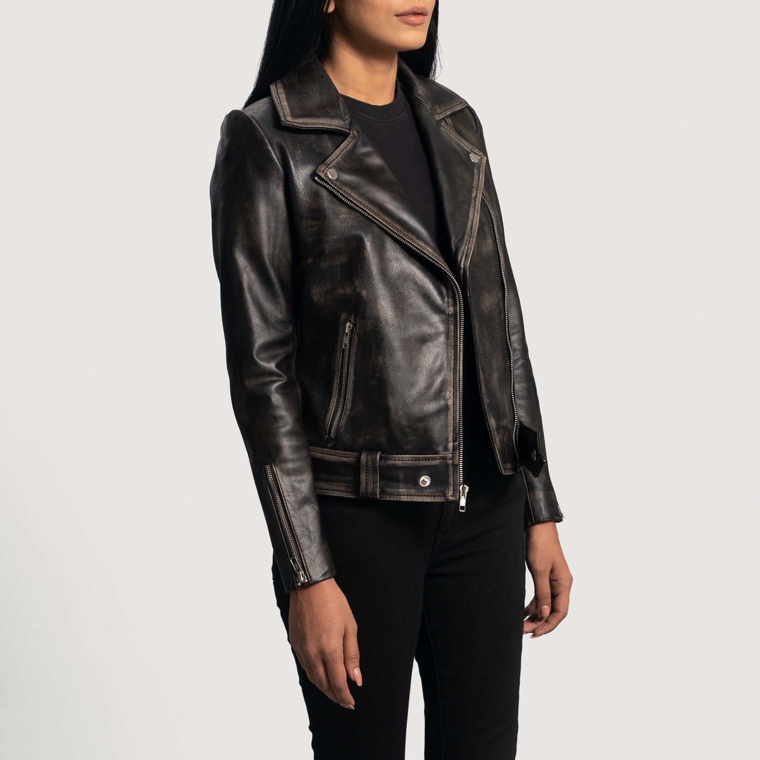 Rumy Leather Biker Jacket