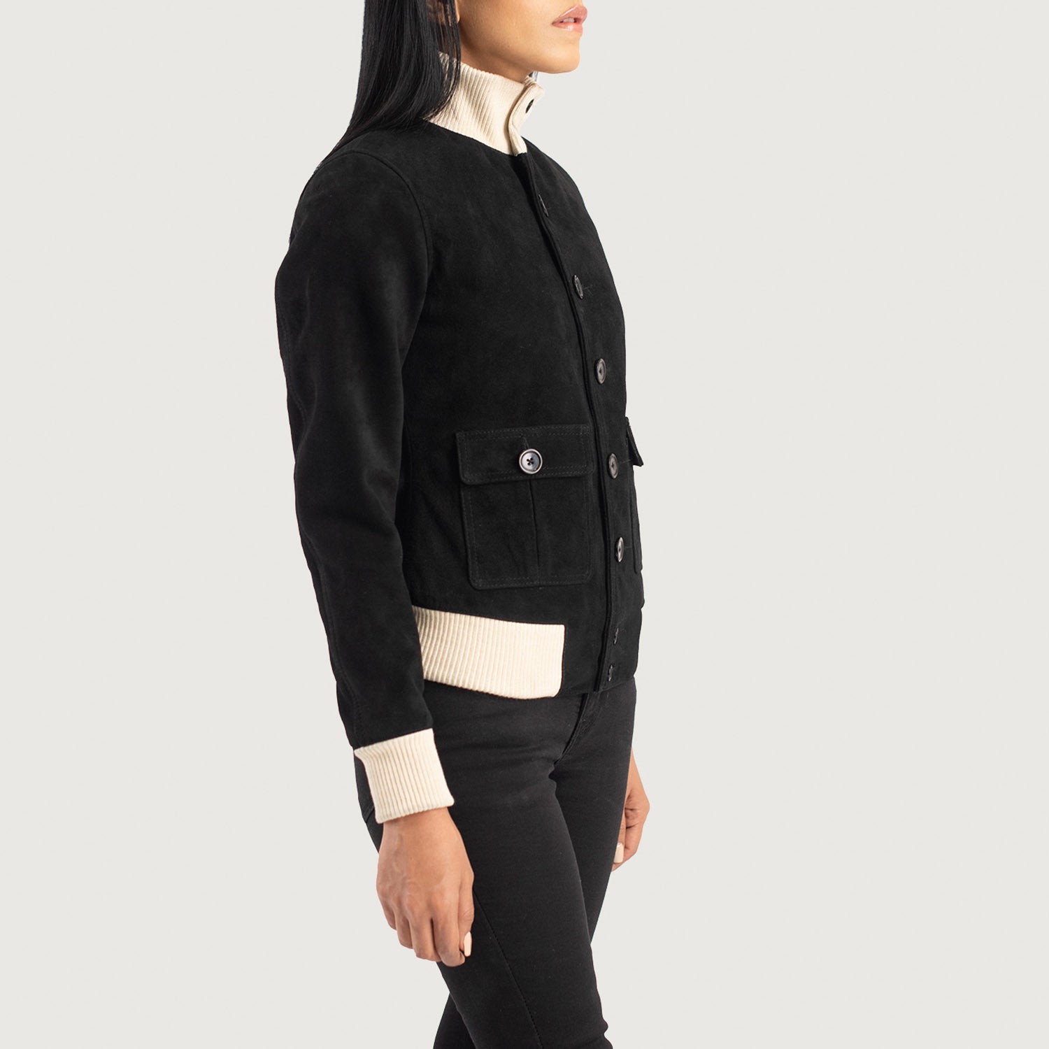 Sasha A1 Suede Bomber Leather Jacket