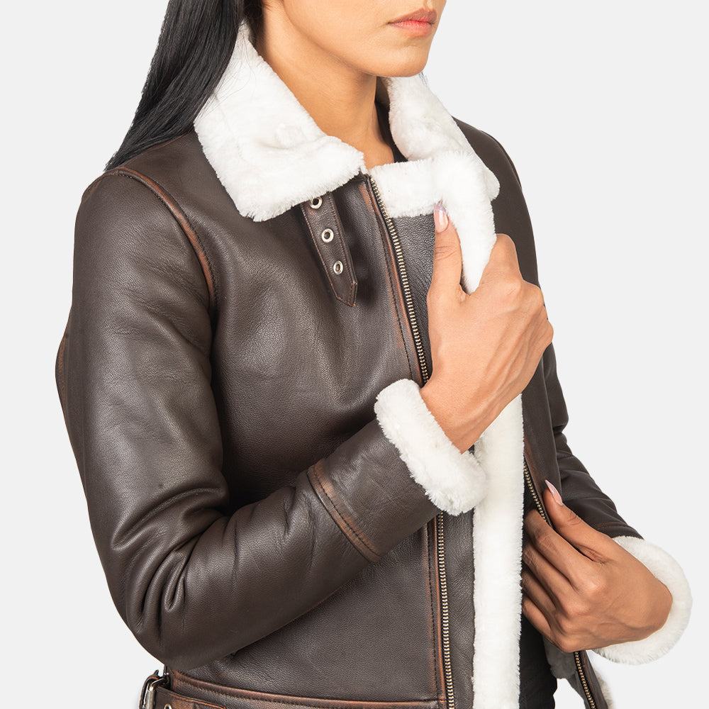 Sherilyn B-3 Bomber Leather Jacket